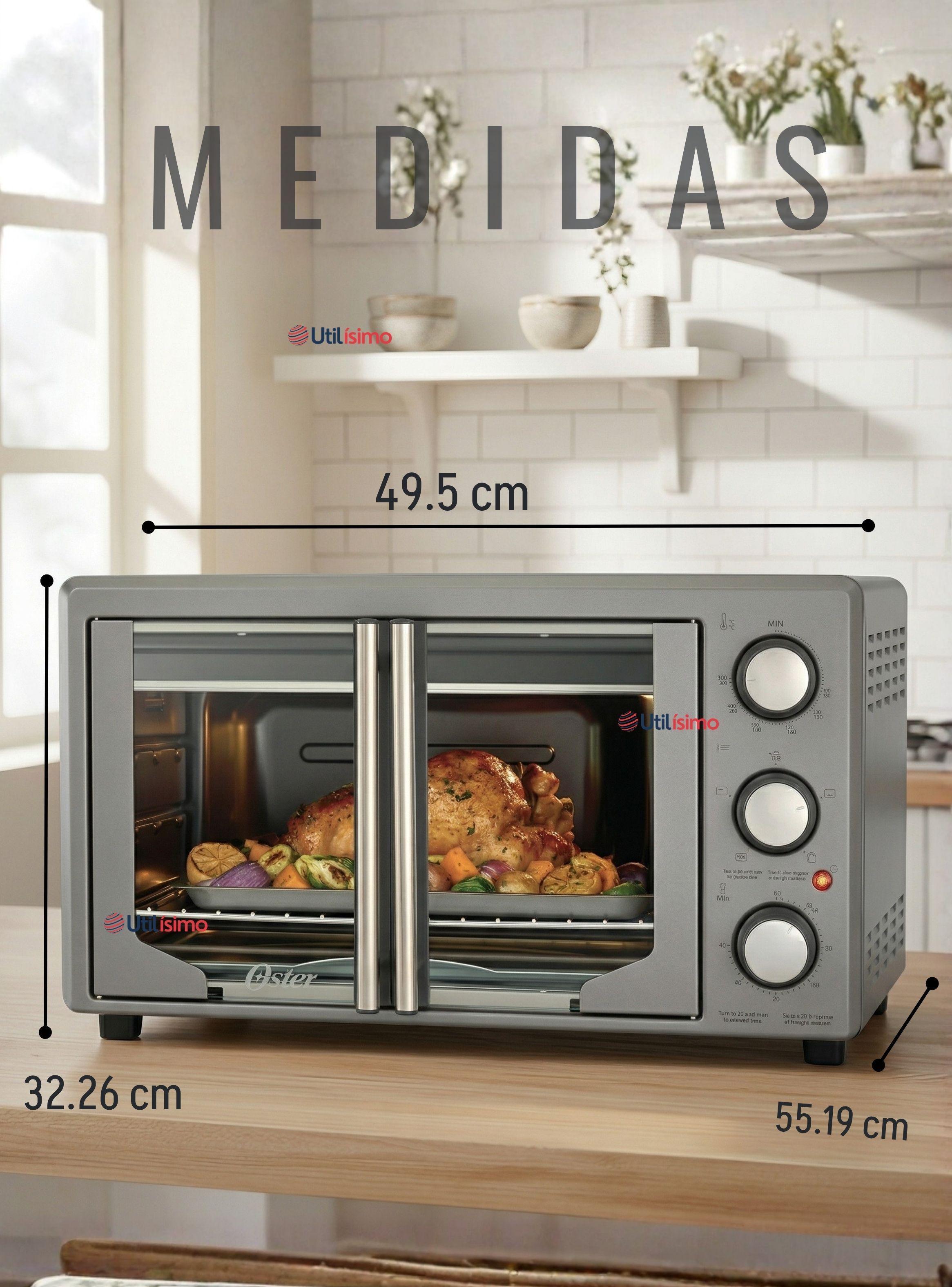 Horno con freidora de aire Oster® de 42 litros, puertas francesas, TSSTTV42FDMAFNS-4