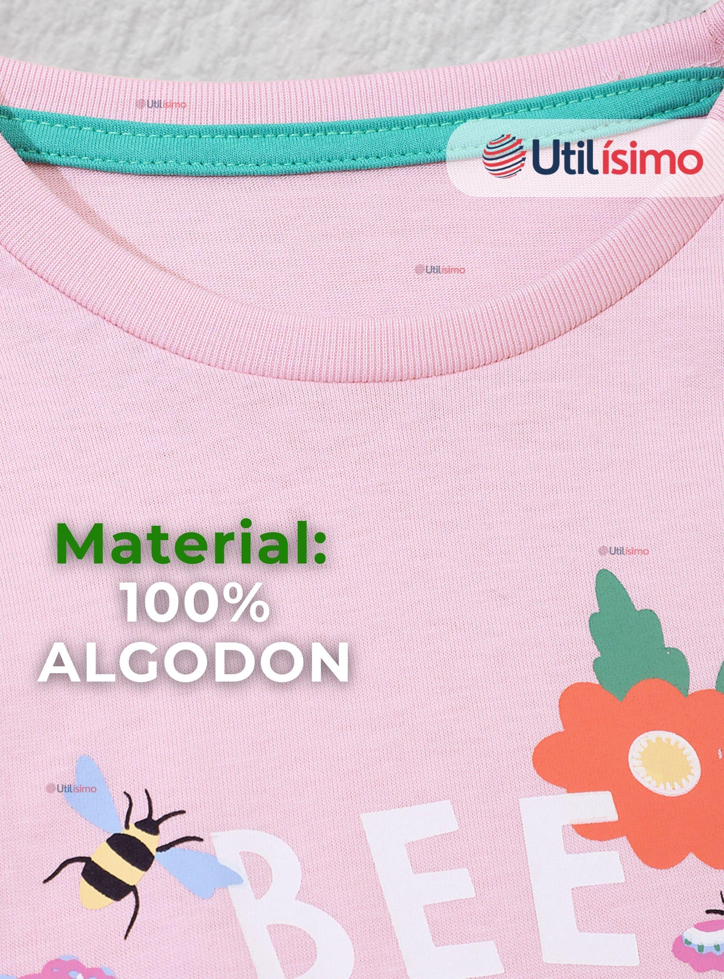 Polera Algodón Manga Larga Niñas Camiseta Flores Rosado-5