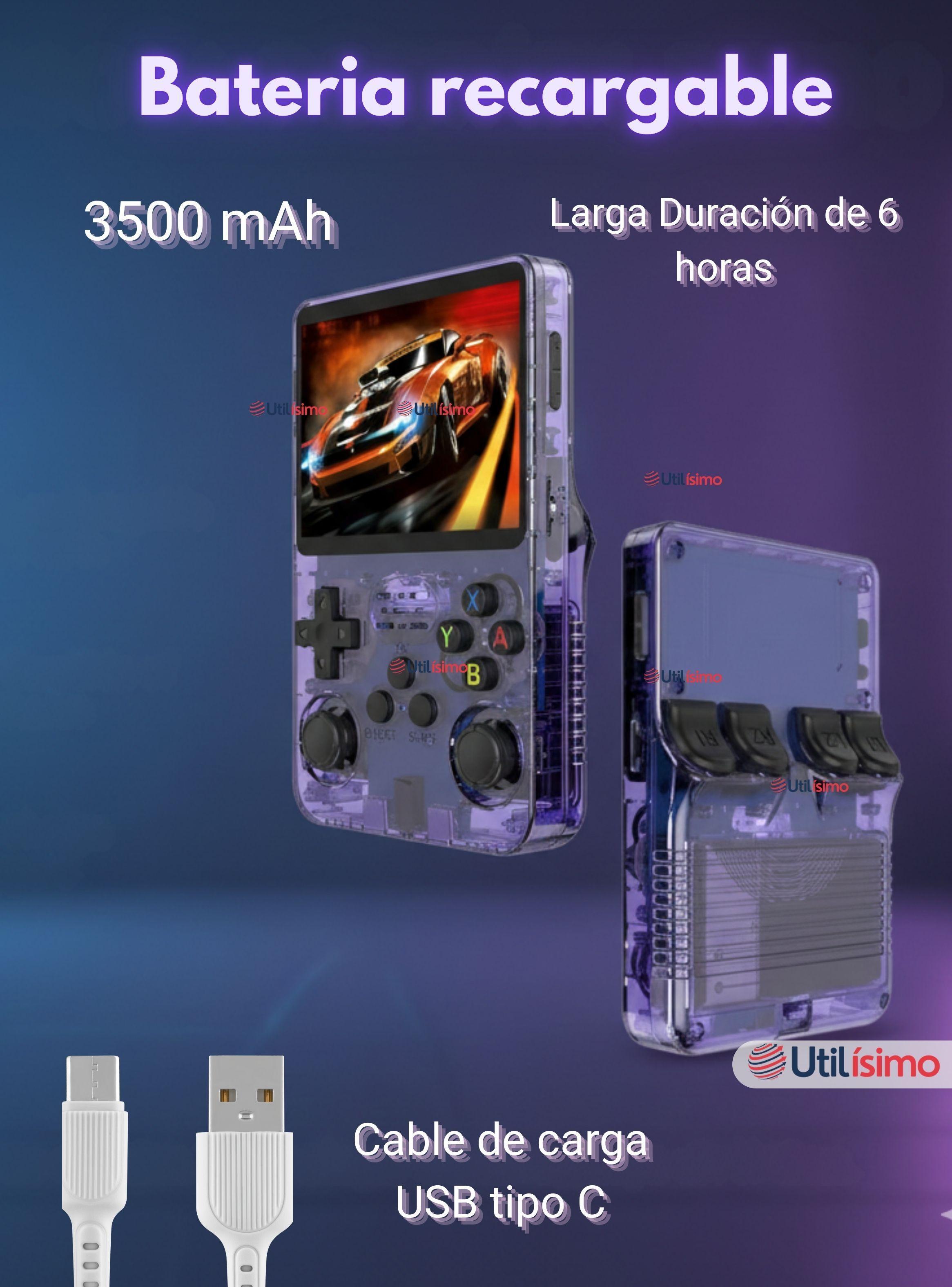 Pantalla IPS Consola Retro Gaming Portátil R36s 64GB Recargable USB-3