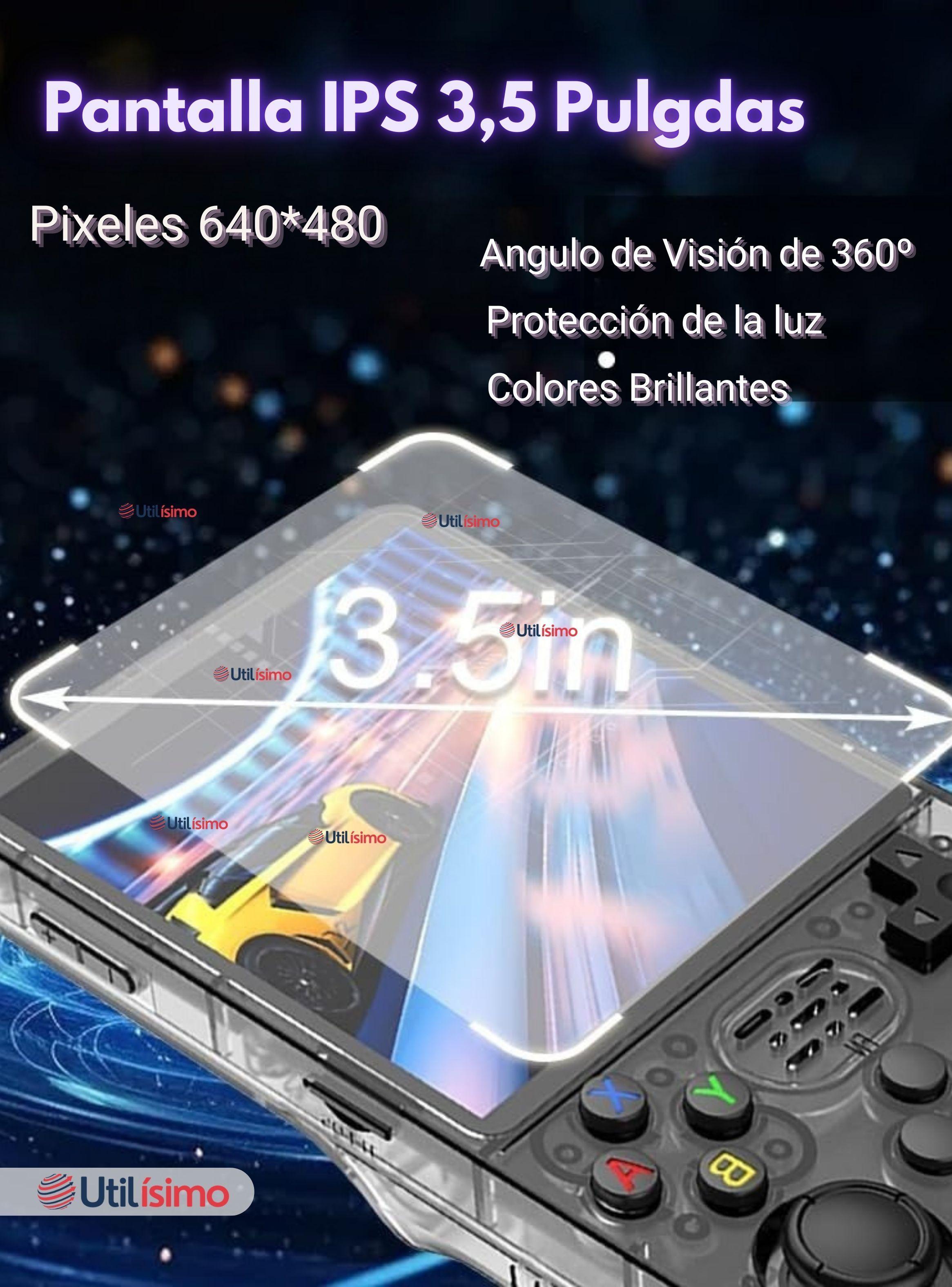 Pantalla IPS Consola Retro Gaming Portátil R36s 64GB Recargable USB-7