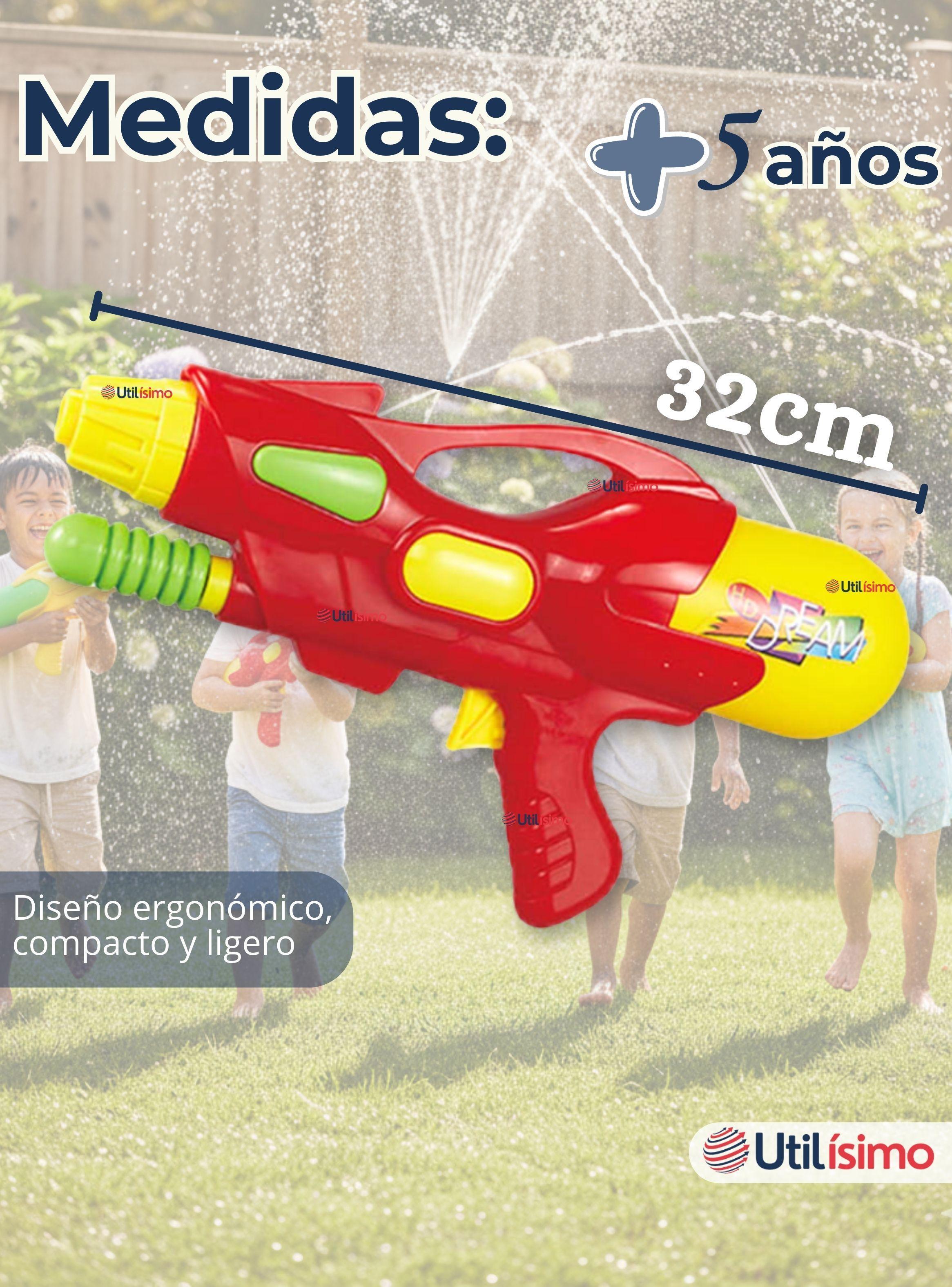 Pistola De Agua 300ml 32cm Colores Surtidos Juguete Lanza Agua para Niño Niña-4
