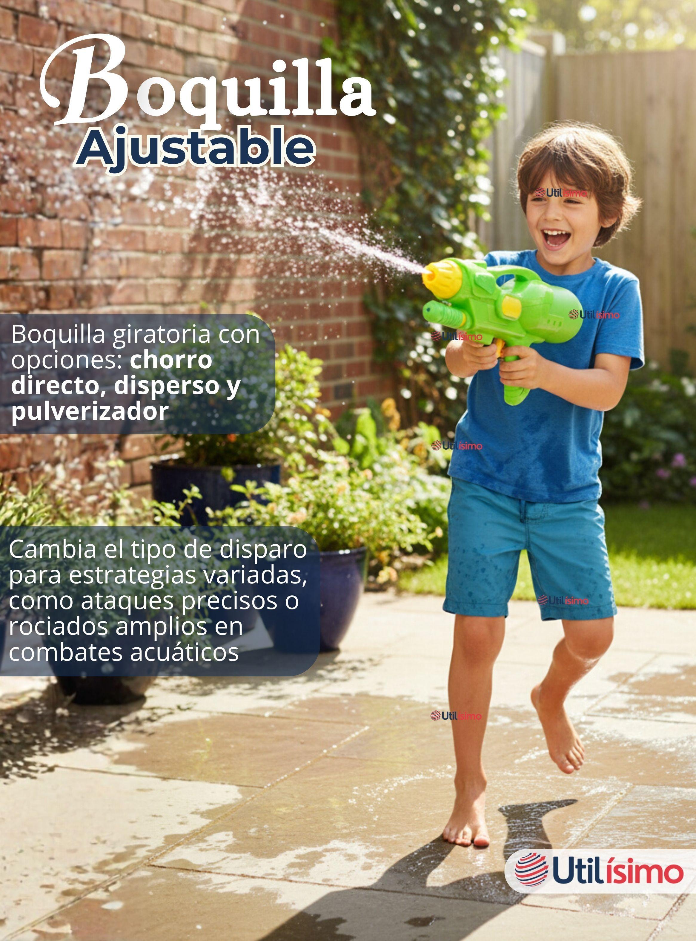 Pistola De Agua 300ml 32cm Colores Surtidos Juguete Lanza Agua para Niño Niña-5