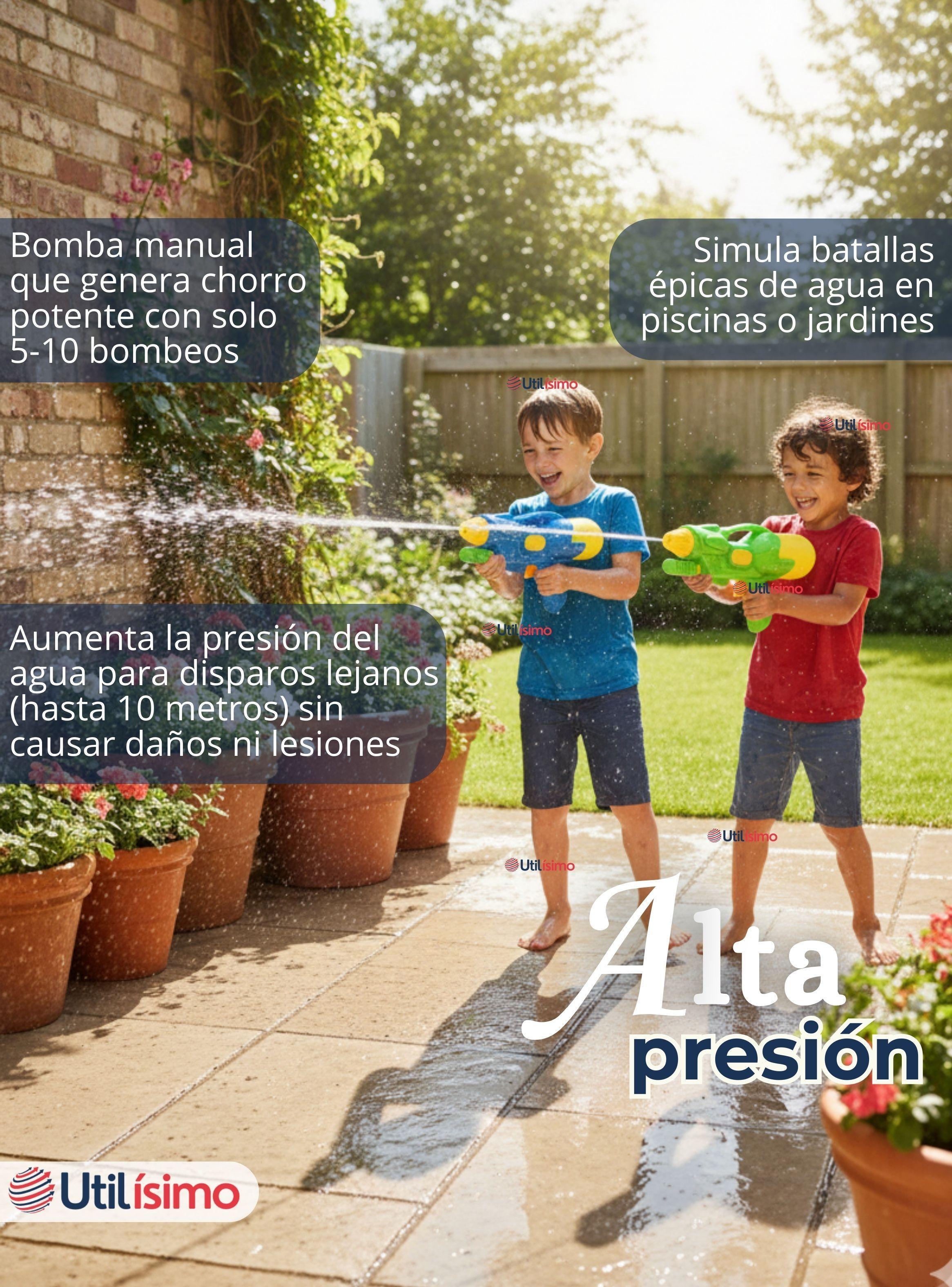 Pistola De Agua 300ml 32cm Colores Surtidos Juguete Lanza Agua para Niño Niña-6