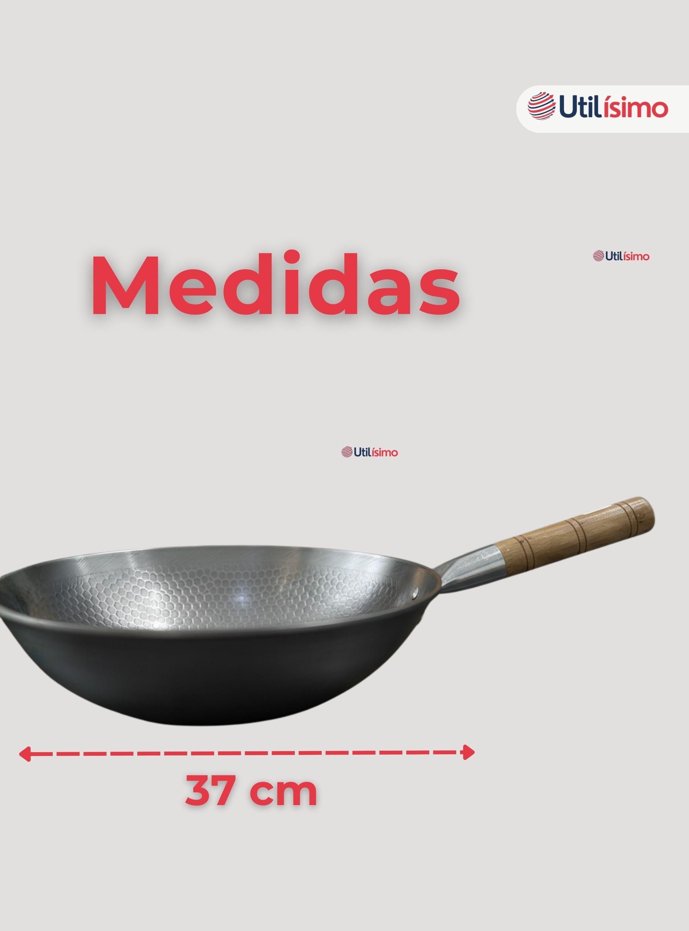 Sartén Wok Tradicional Chino De 37cm Acero Al Carbono-3