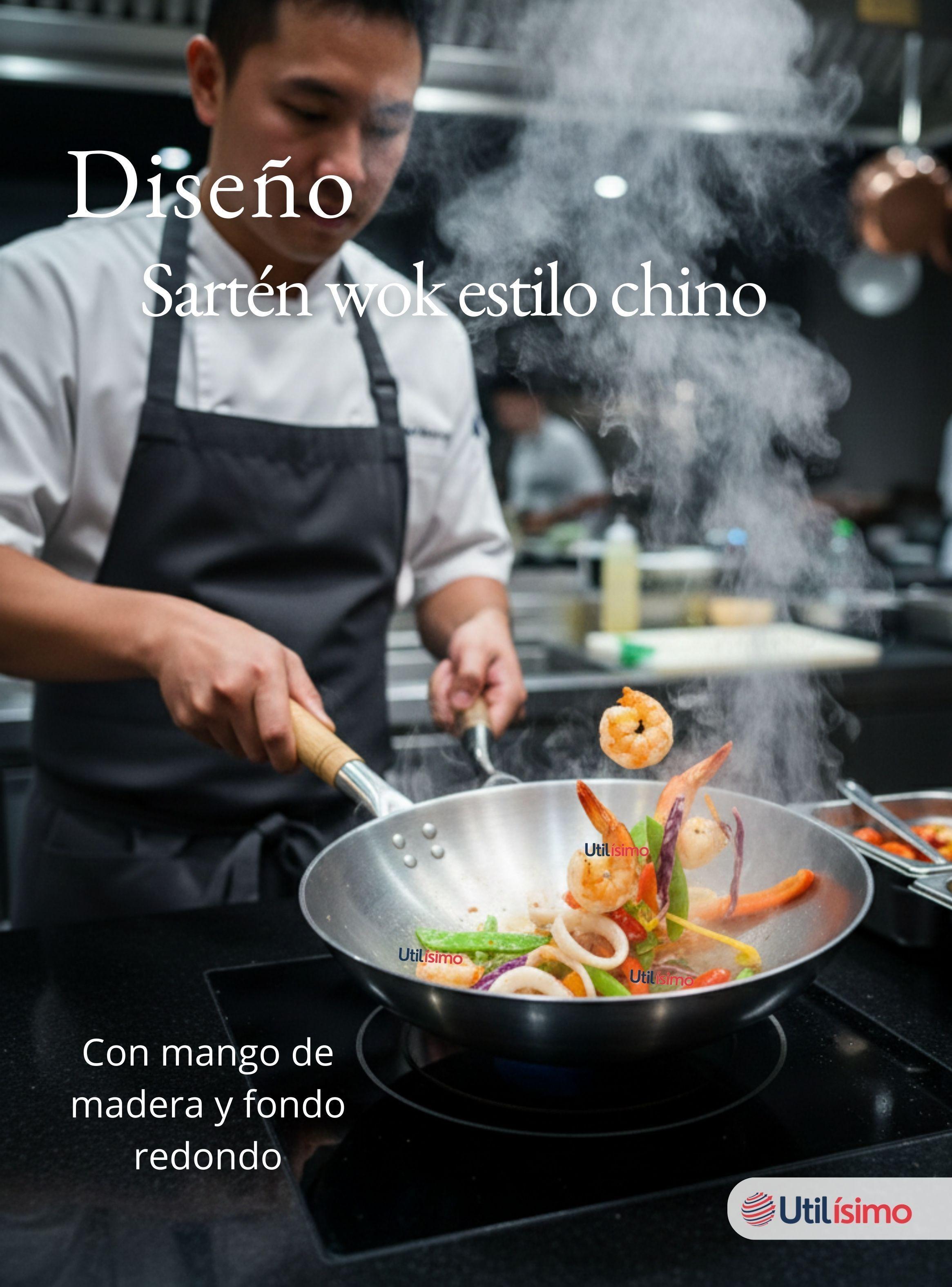 Sartén Wok Tradicional Chino De 37cm Acero Al Carbono-4