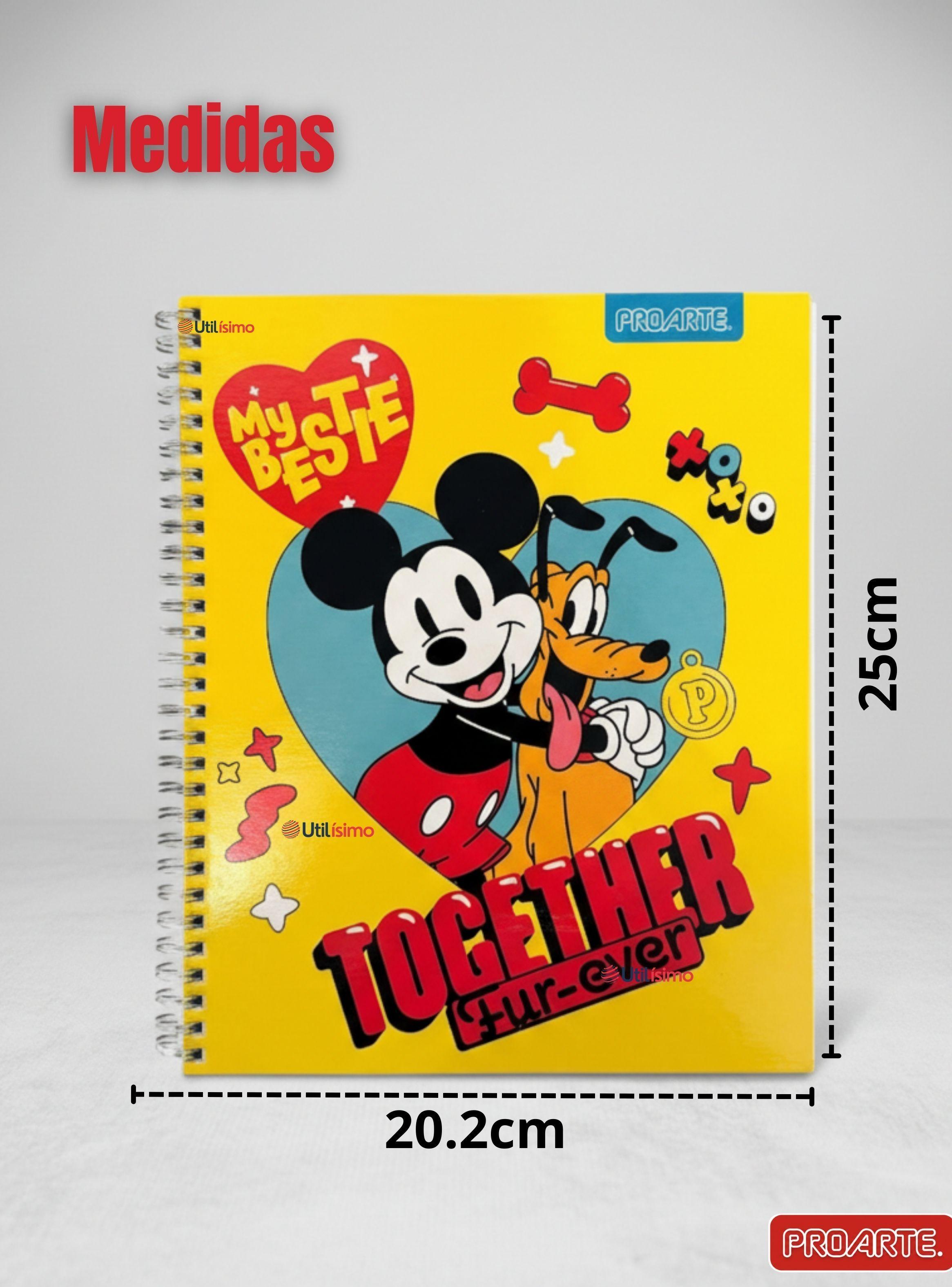 Pack 10 Cuadernos Universitarios Mickey Mouse Proarte 7mm de 100 Hojas Diseños Surtidos-2