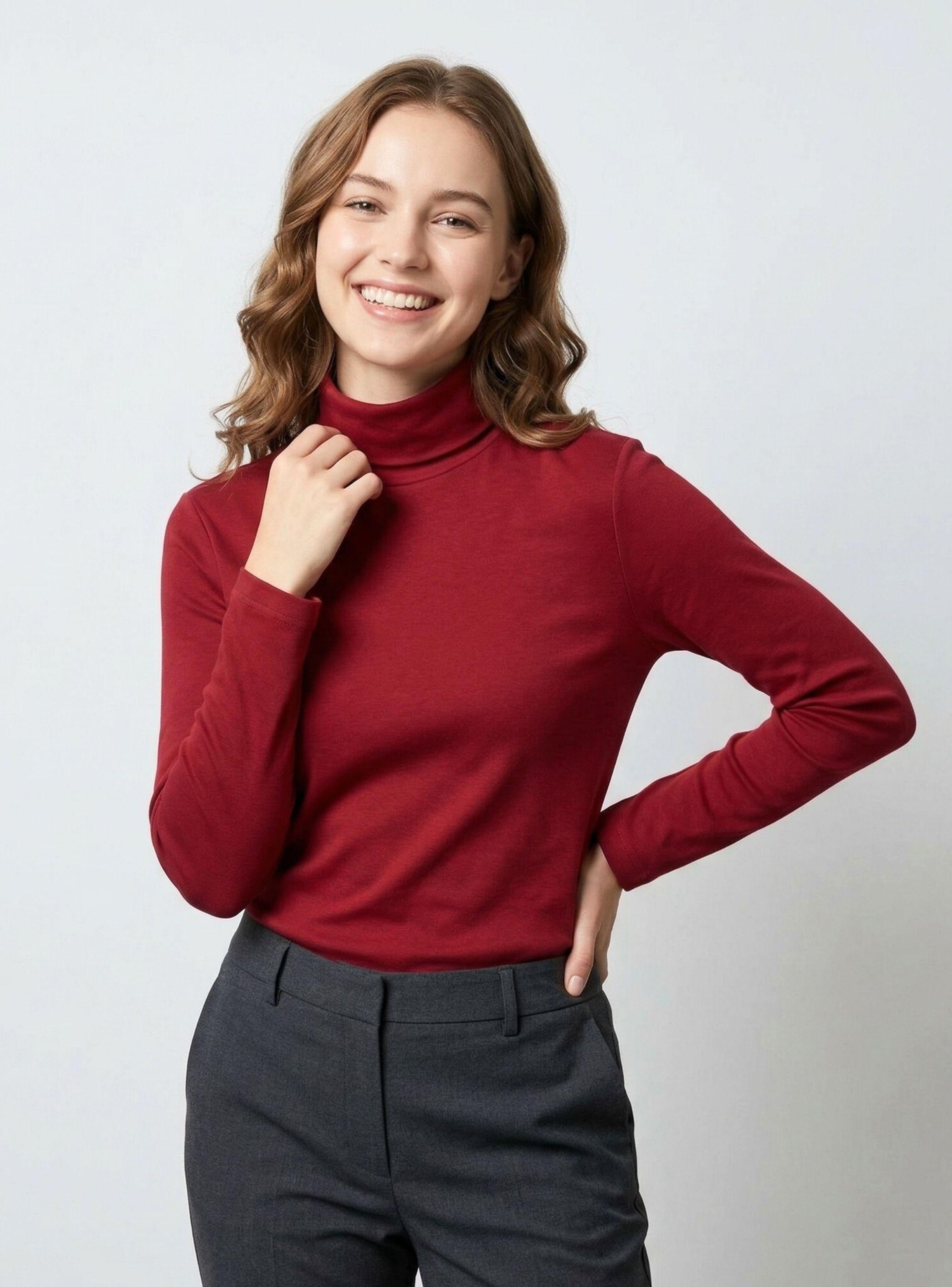 Pack 6 Camisetas Polera Bambú Primera Capa Cuello Beatle Manga Larga Colores Surtidos Mujer-0