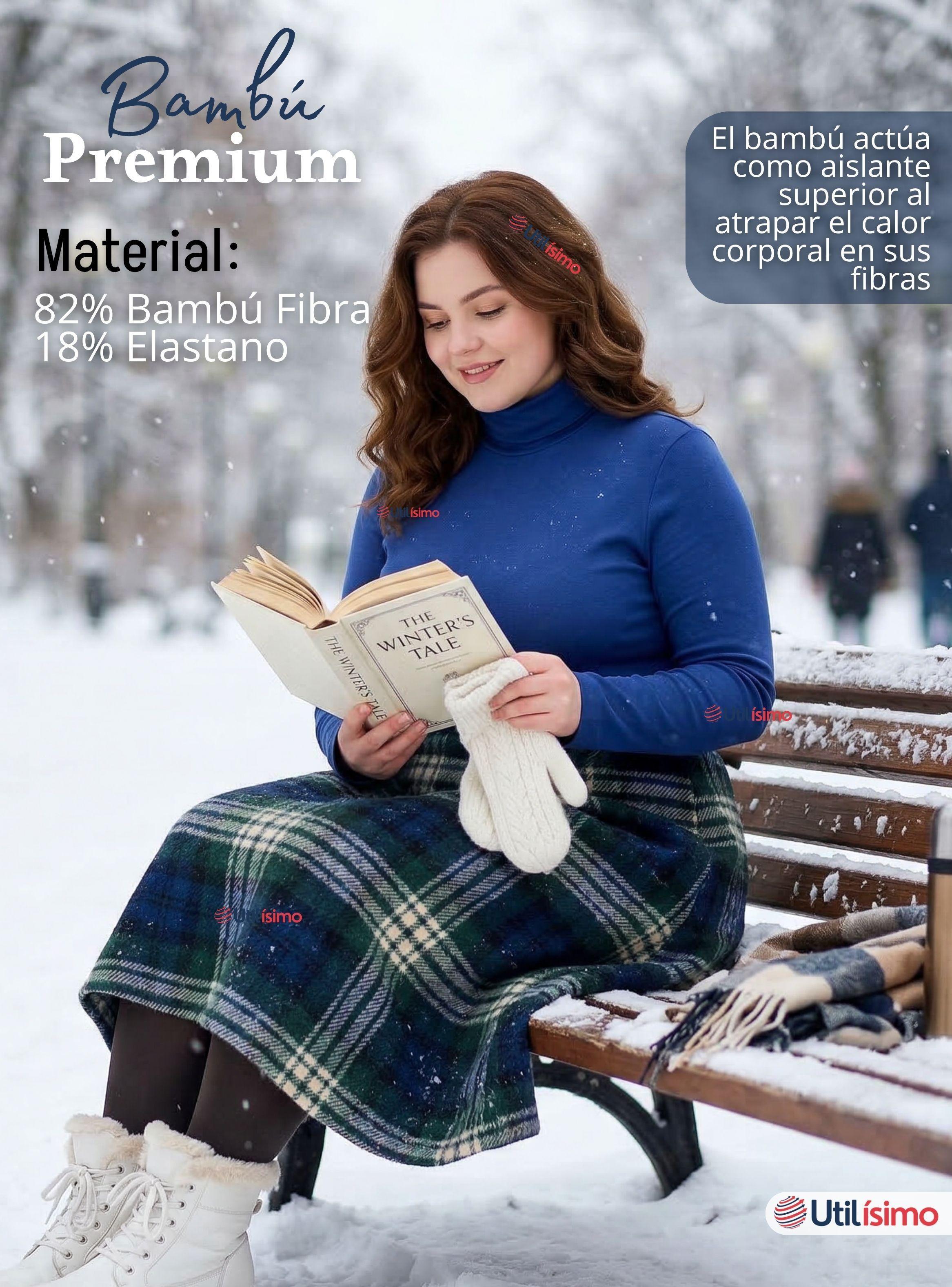 Pack 6 Camisetas Polera Bambú Primera Capa Cuello Beatle Manga Larga Colores Surtidos Mujer-5