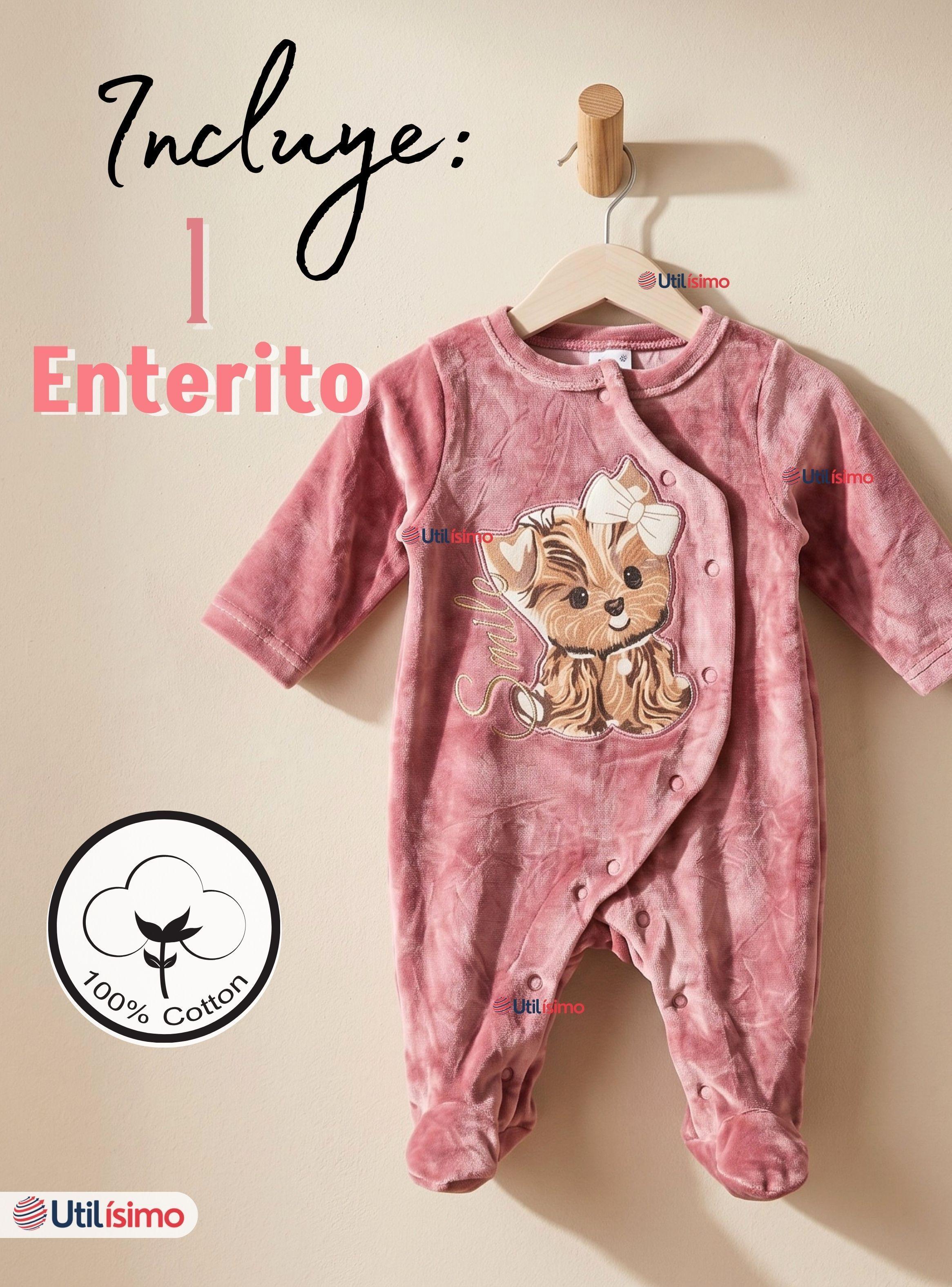 Enterito Tela Plush Rosado de Bebé Niñas-2