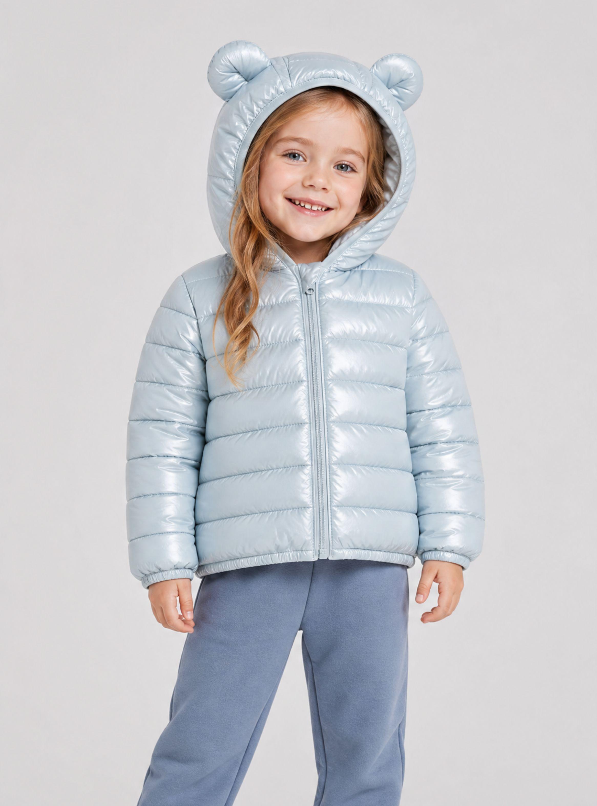 Parka Celeste Térmica Acolchada Con Orejitas Bebé Niña Sweet Sky-0