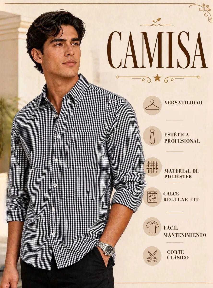 Camisa Casual Cuadrille Azul Fiestas Patrias Hombre-5