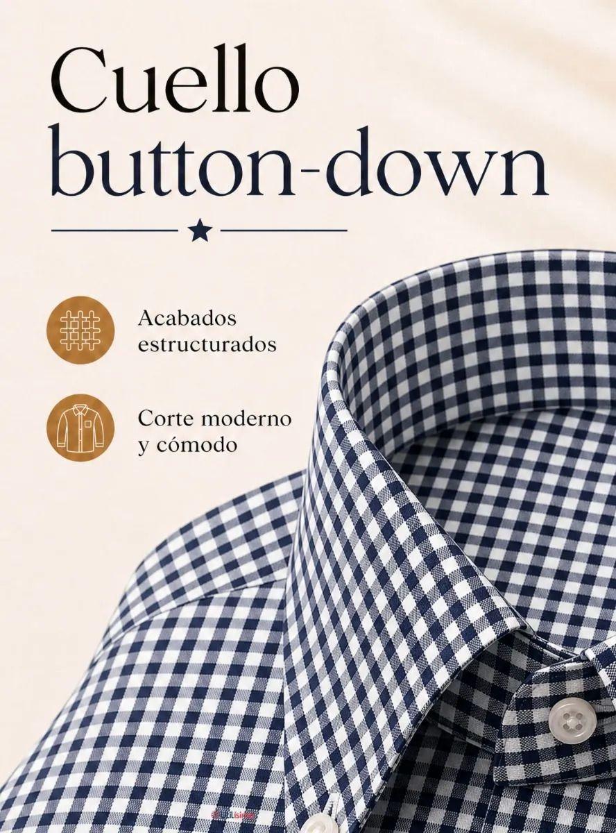 Camisa Casual Cuadrille Azul Fiestas Patrias Hombre-6