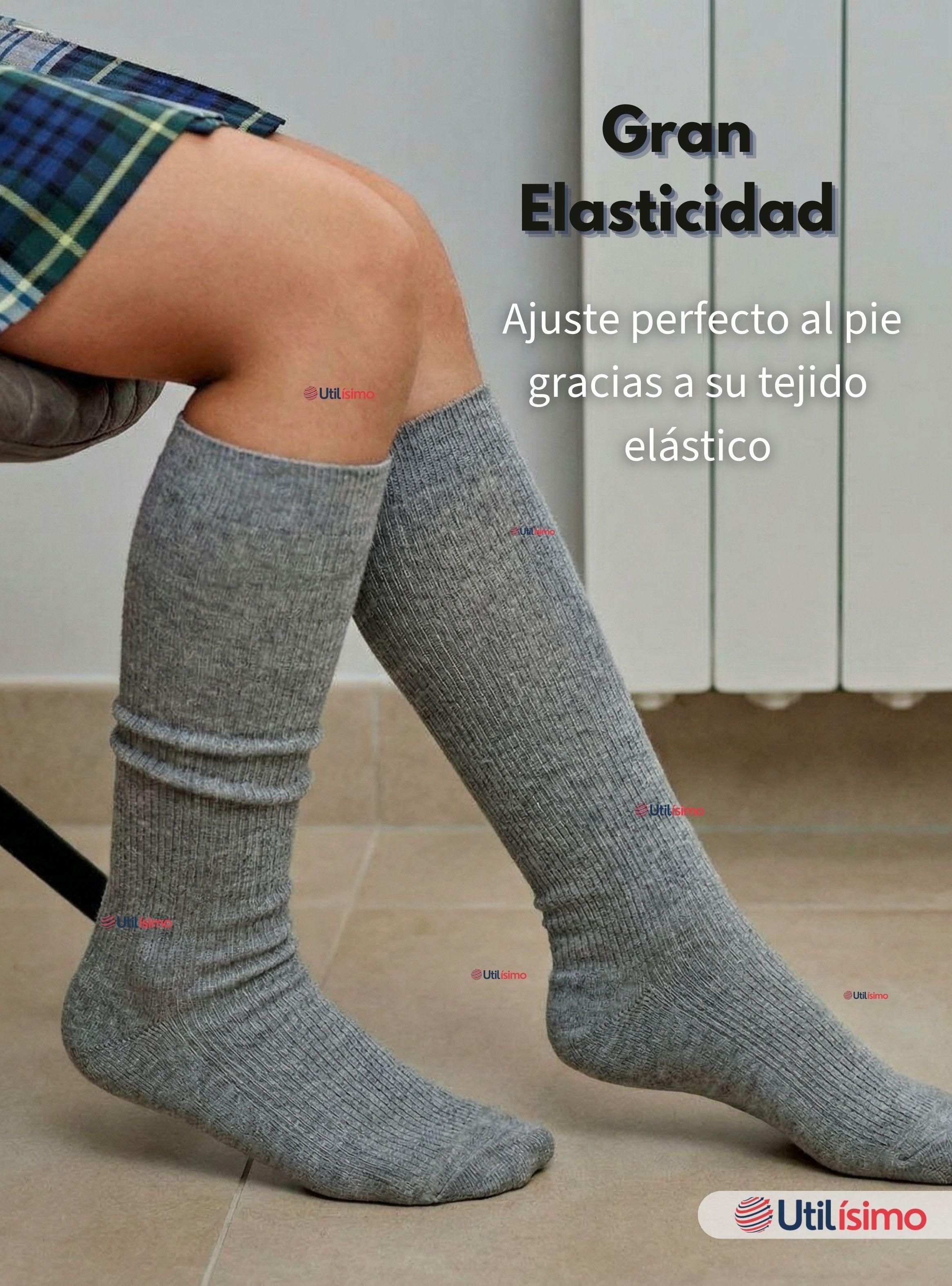 Pack 3 Calcetines Escolares Largo Algodón Color Gris para Niñas-5