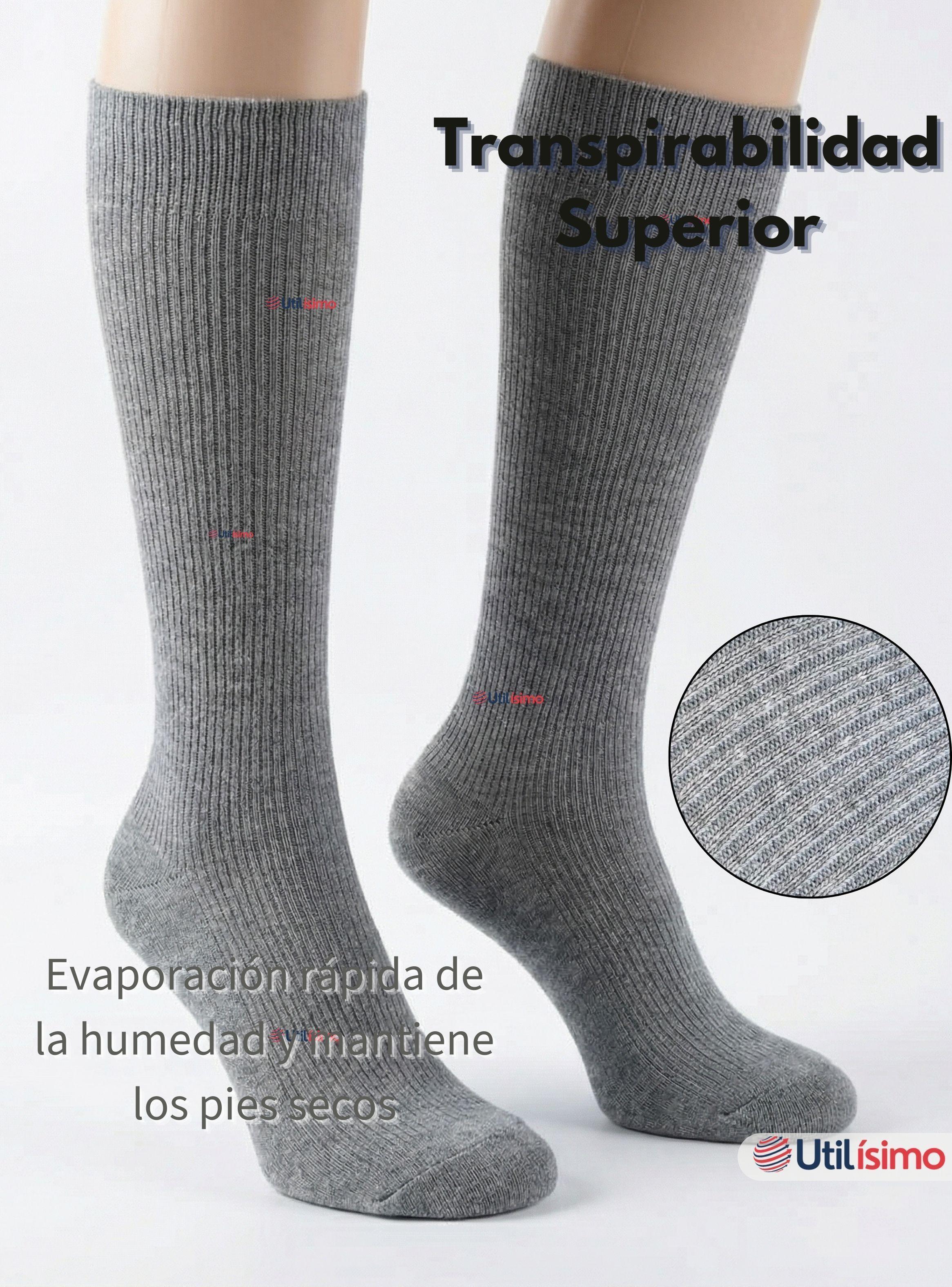 Pack 3 Calcetines Escolares Largo Algodón Color Gris para Niñas-7