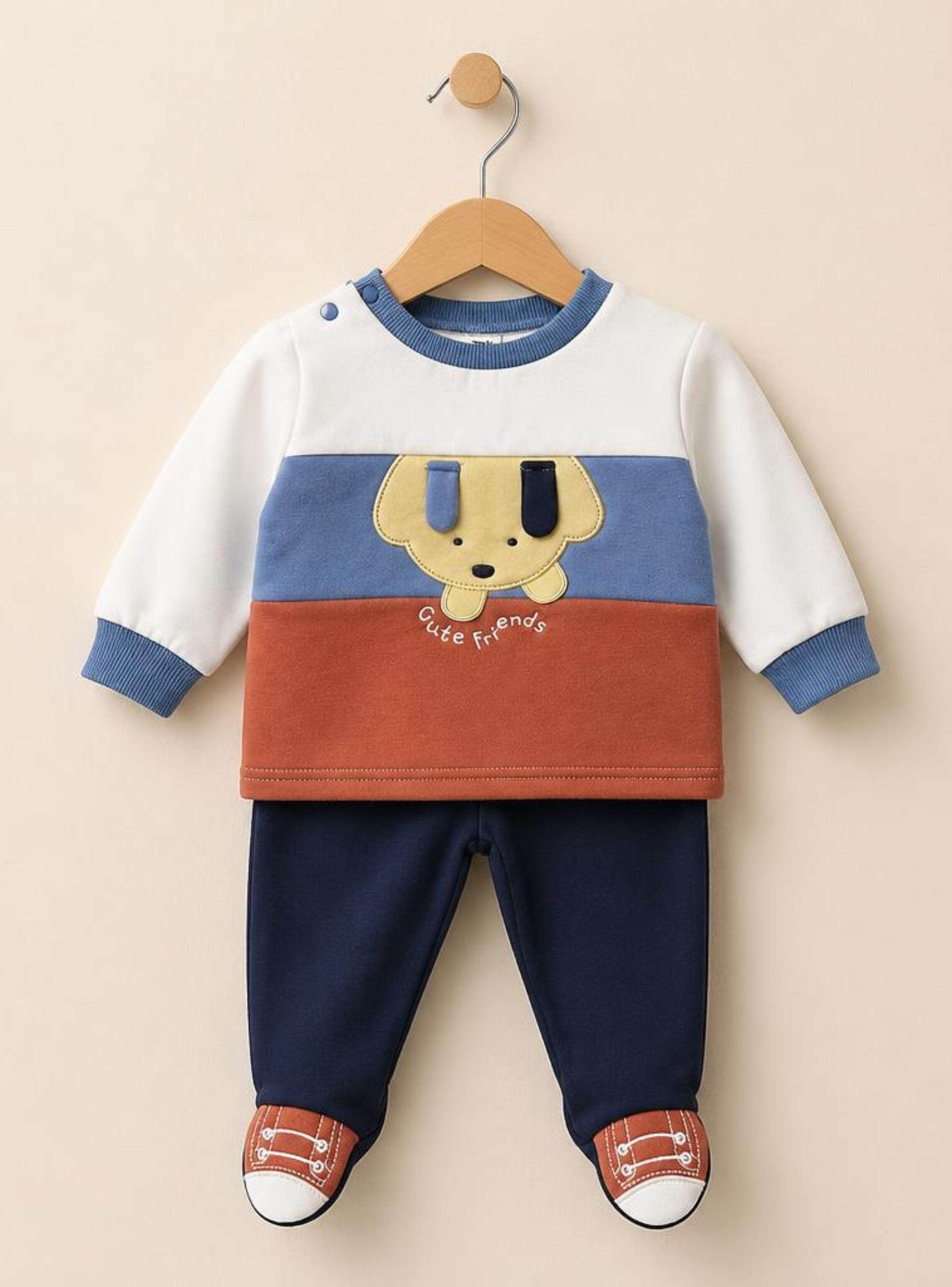Conjunto 2 Piezas 100% Algodón Tedmimak de Niño Cute Baby-0