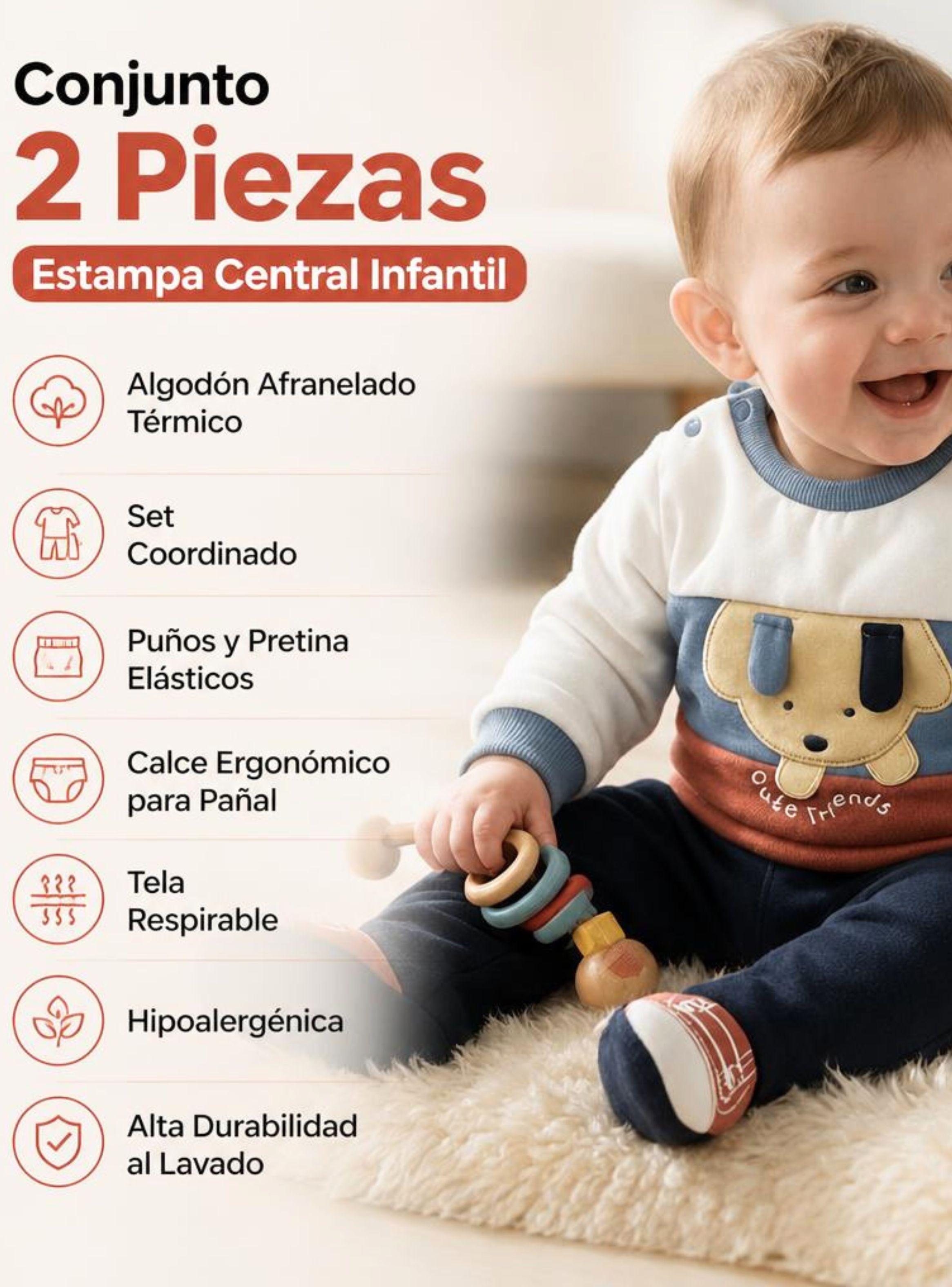 Conjunto 2 Piezas 100% Algodón Tedmimak de Niño Cute Baby-4