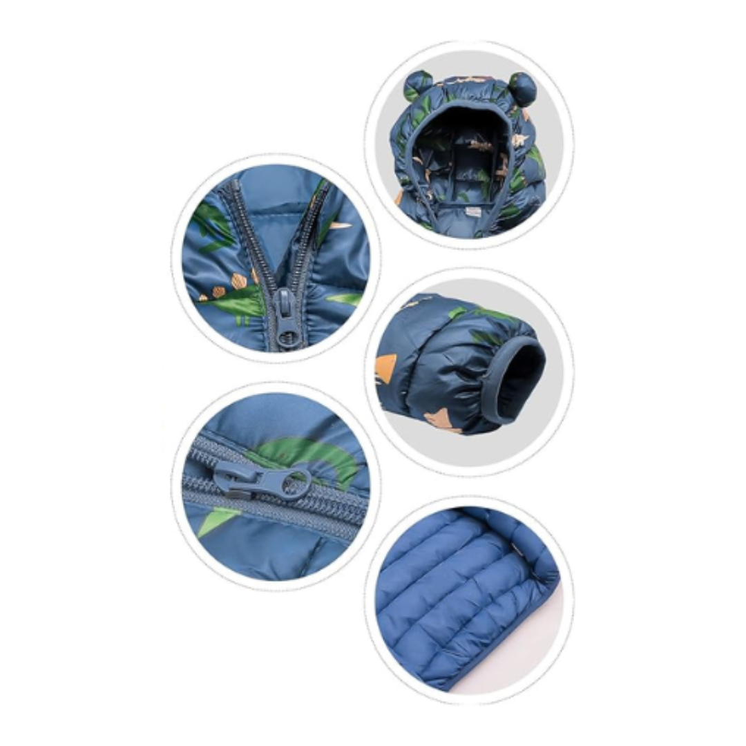 Parka Con Capucha Y Mangas Larga Niño Dinosaurios Azul Oscuro Jump Kids-2