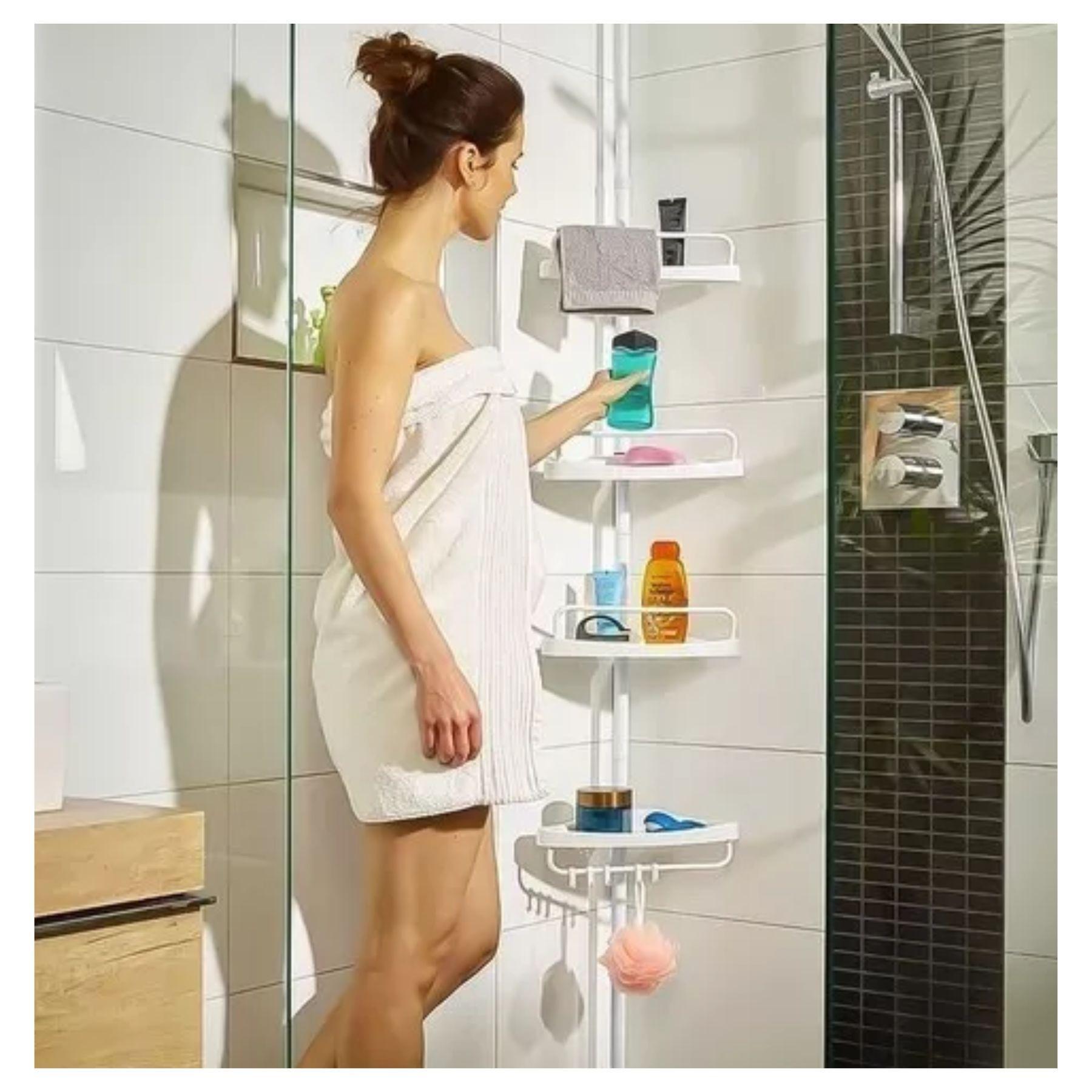 Organizador Esquinero Ducha Baño Multiuso 4 Pisos Ajustable-7