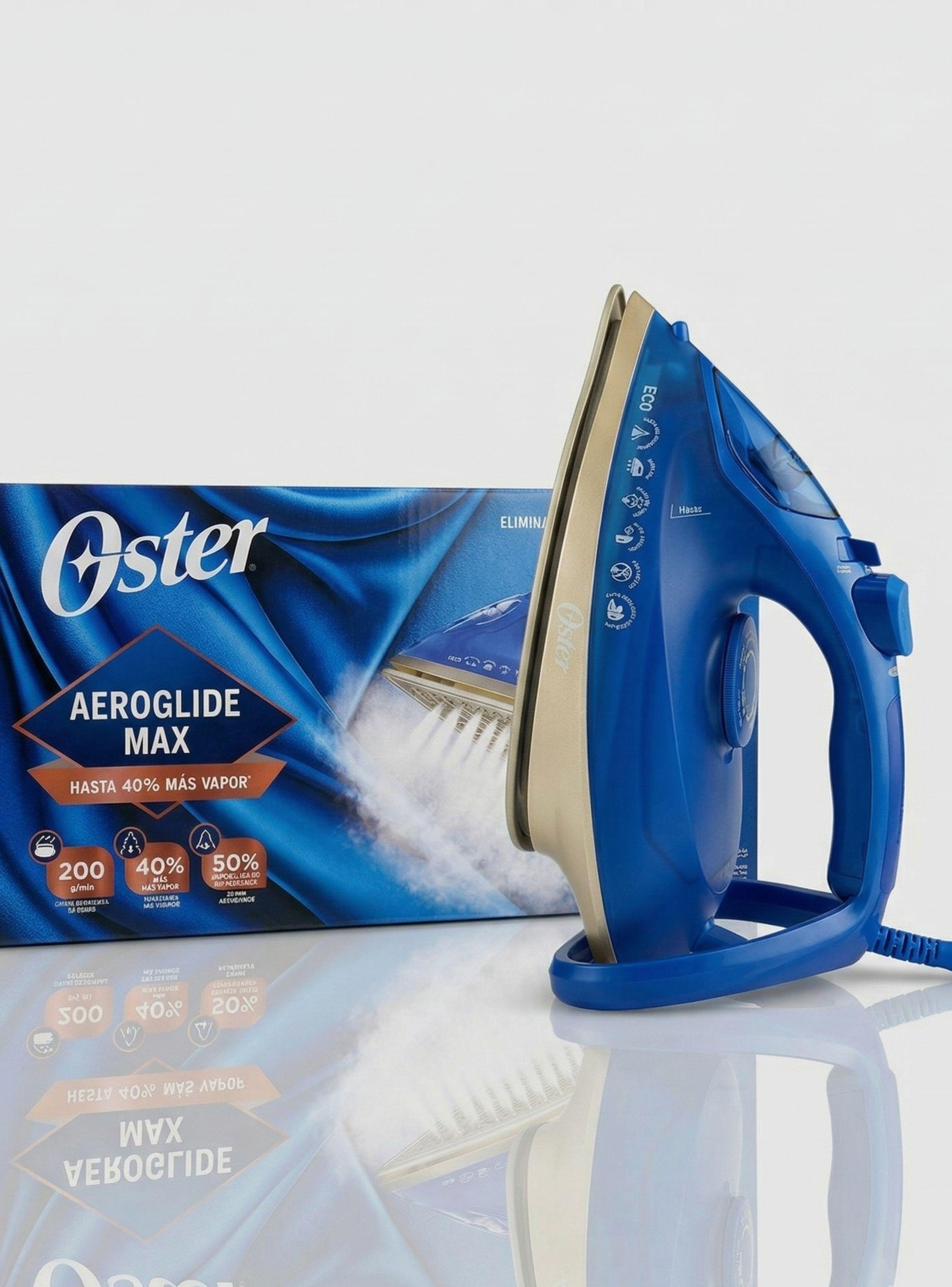 Plancha de vapor Oster®, AeroGlide Max S7800, azul claro, GCSTAC7801 Apagado Automático-1