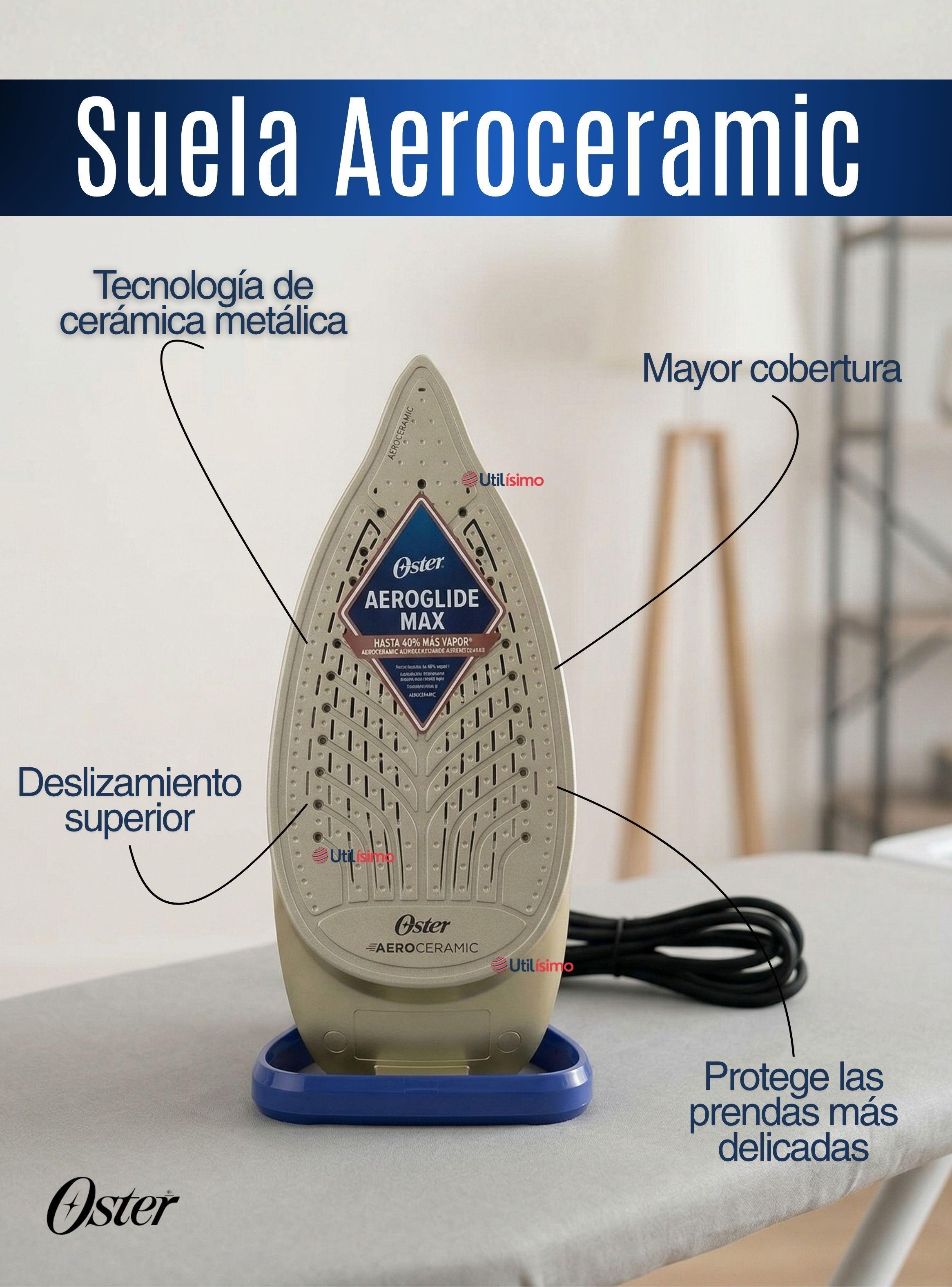 Plancha de vapor Oster®, AeroGlide Max S7800, azul claro, GCSTAC7801 Apagado Automático-5