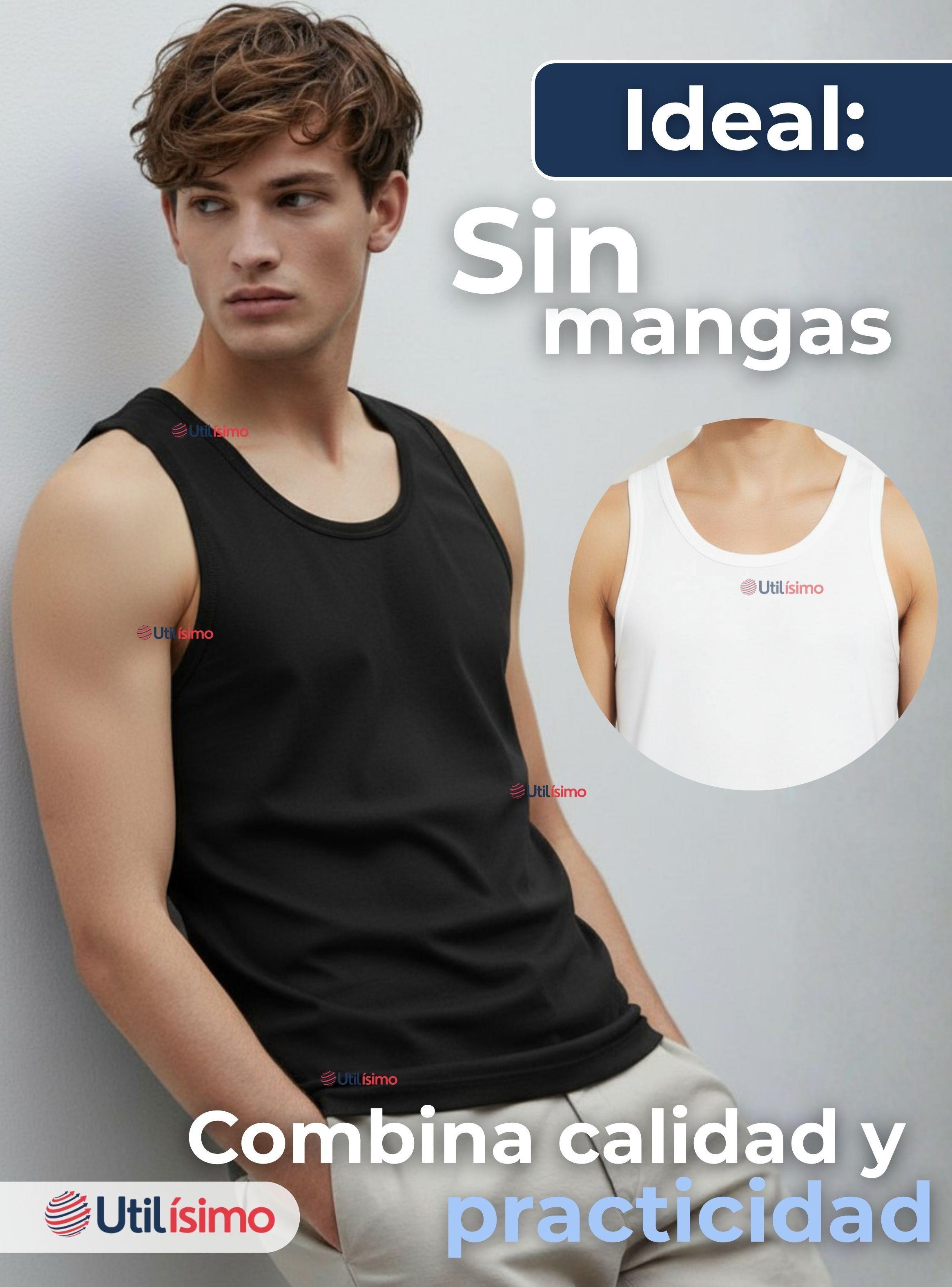 Pack 3 Camisetas Sin Manga Básicas 100% Algodón Colores Surtidos Hombre-6