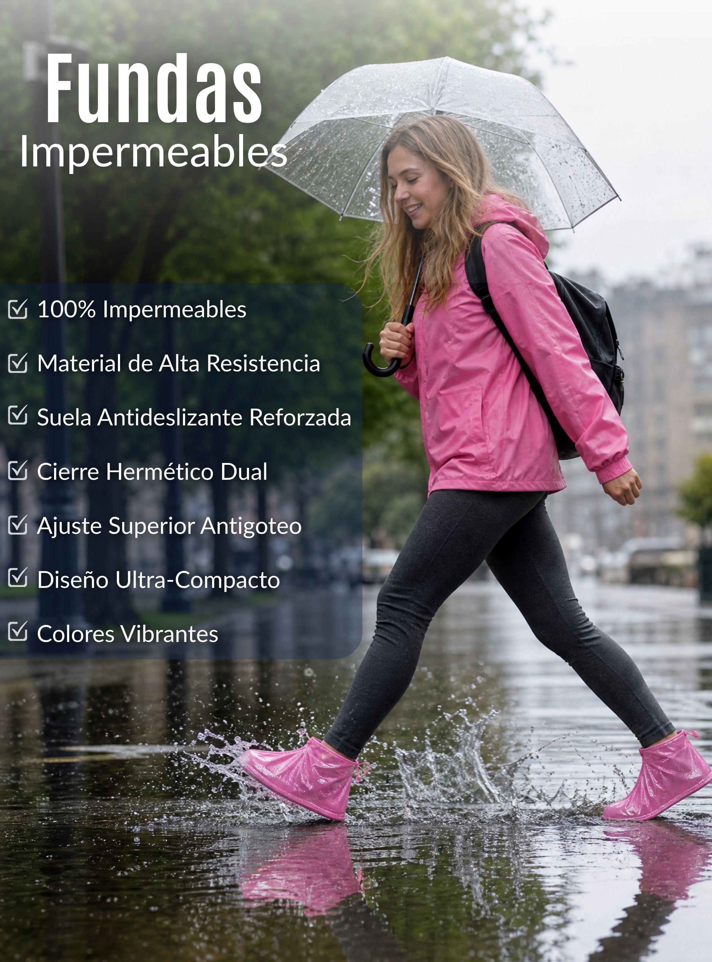 Fundas Cubre Calzado Impermeables Aislante Lluvia Surtido1 Par Mujer-4