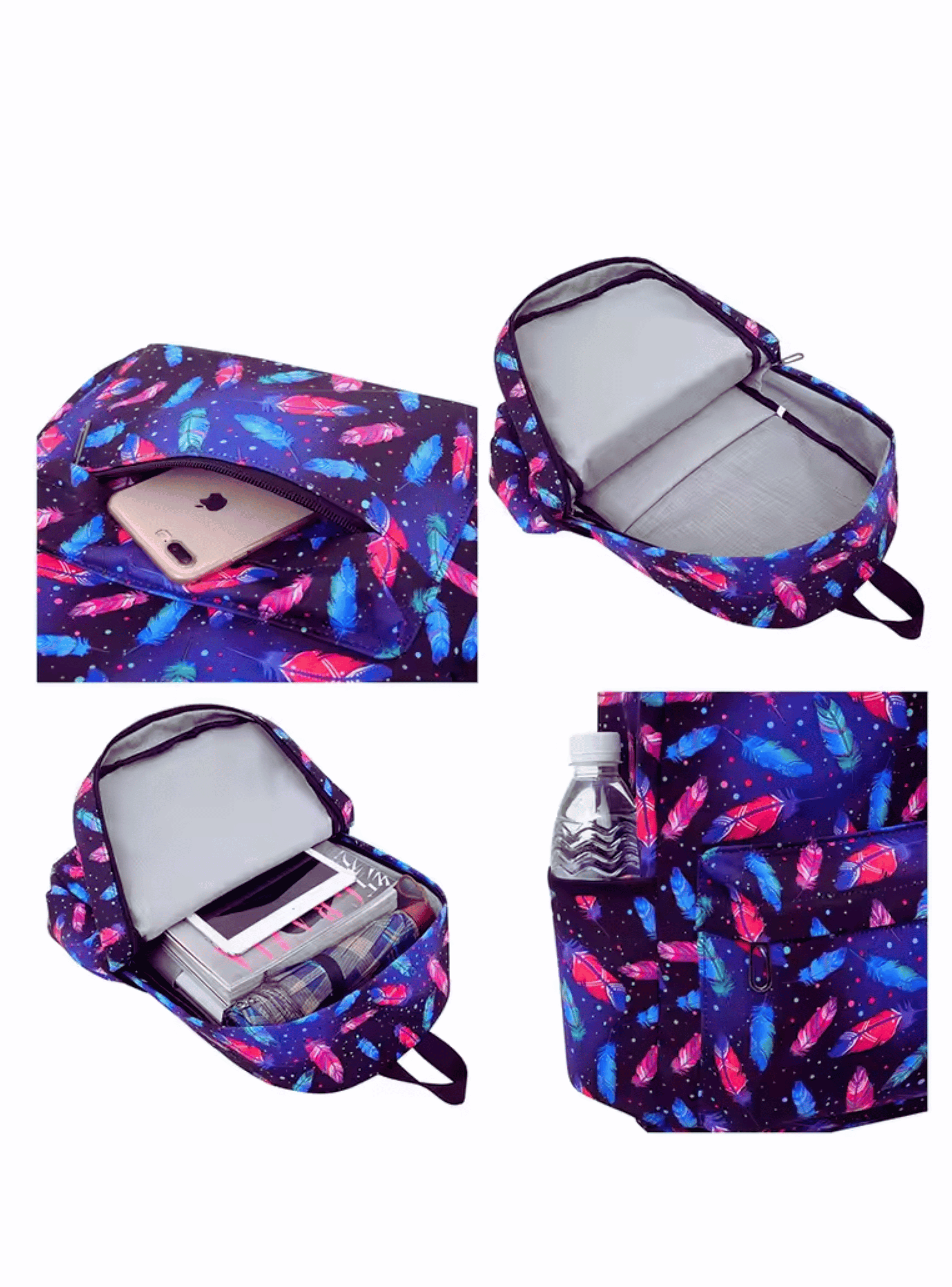 Pack Mochila Lonchera Estuche 43cm Juvenil y Escolar Magic Feathers-2