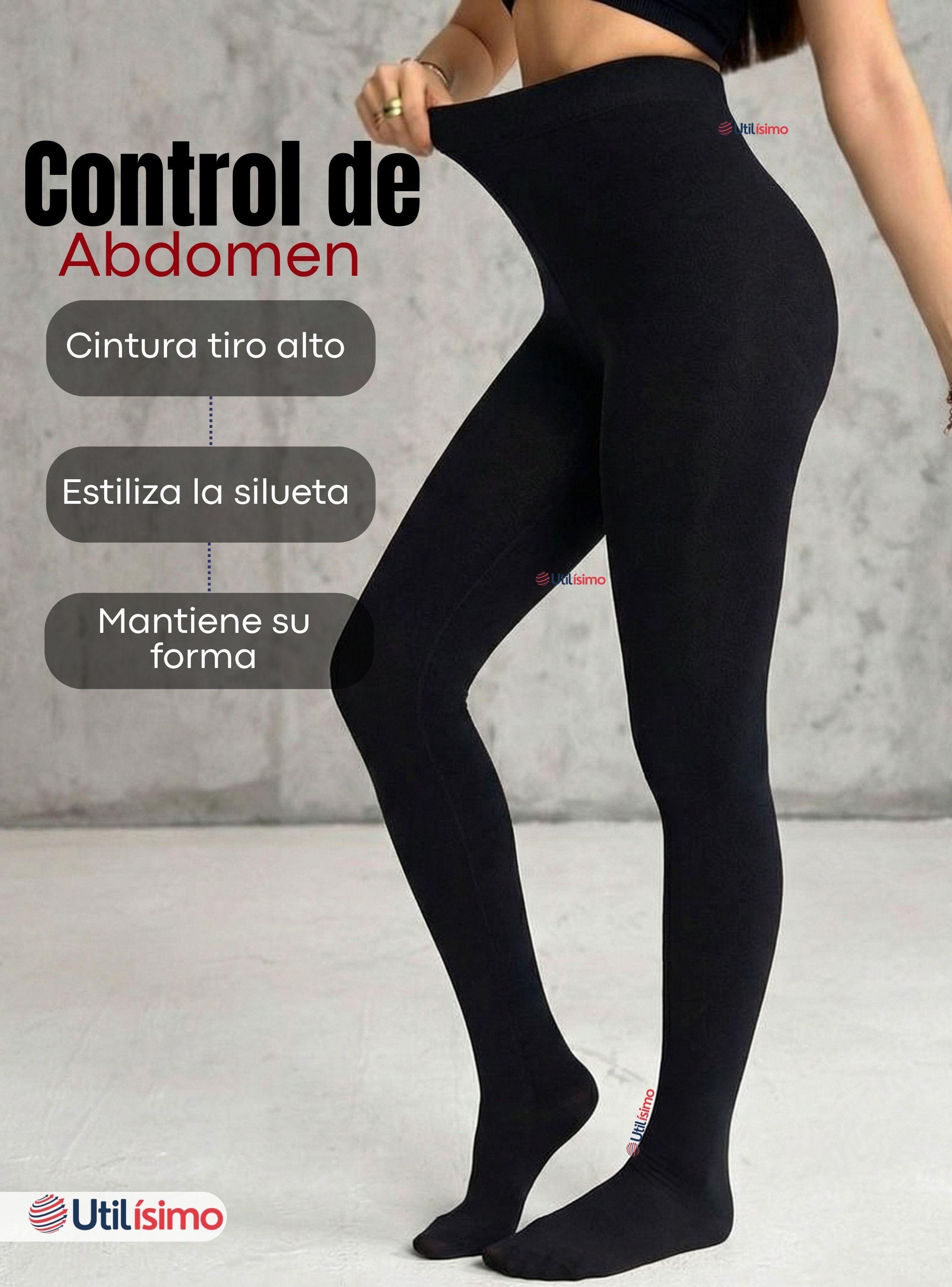 Pack 5 Calzas Pantys Con Chiporro Mujer Elasticada de Color Negro-5
