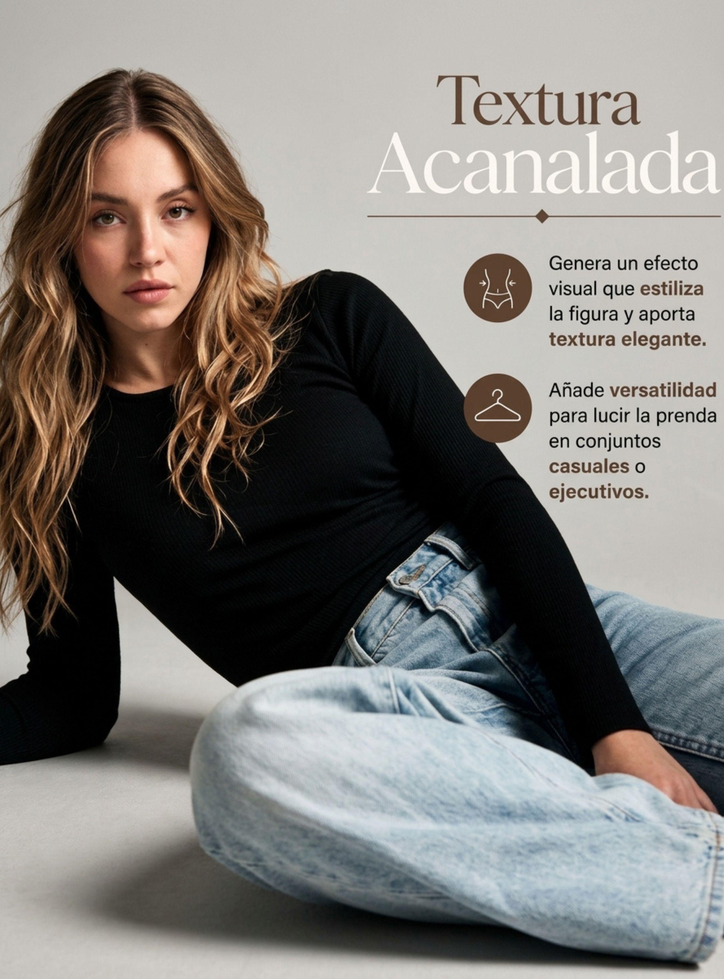 Pack 3 Camisetas Poleras Polar Primera Capa Negra  Acanalada Reductora Manga Larga Mujer-4