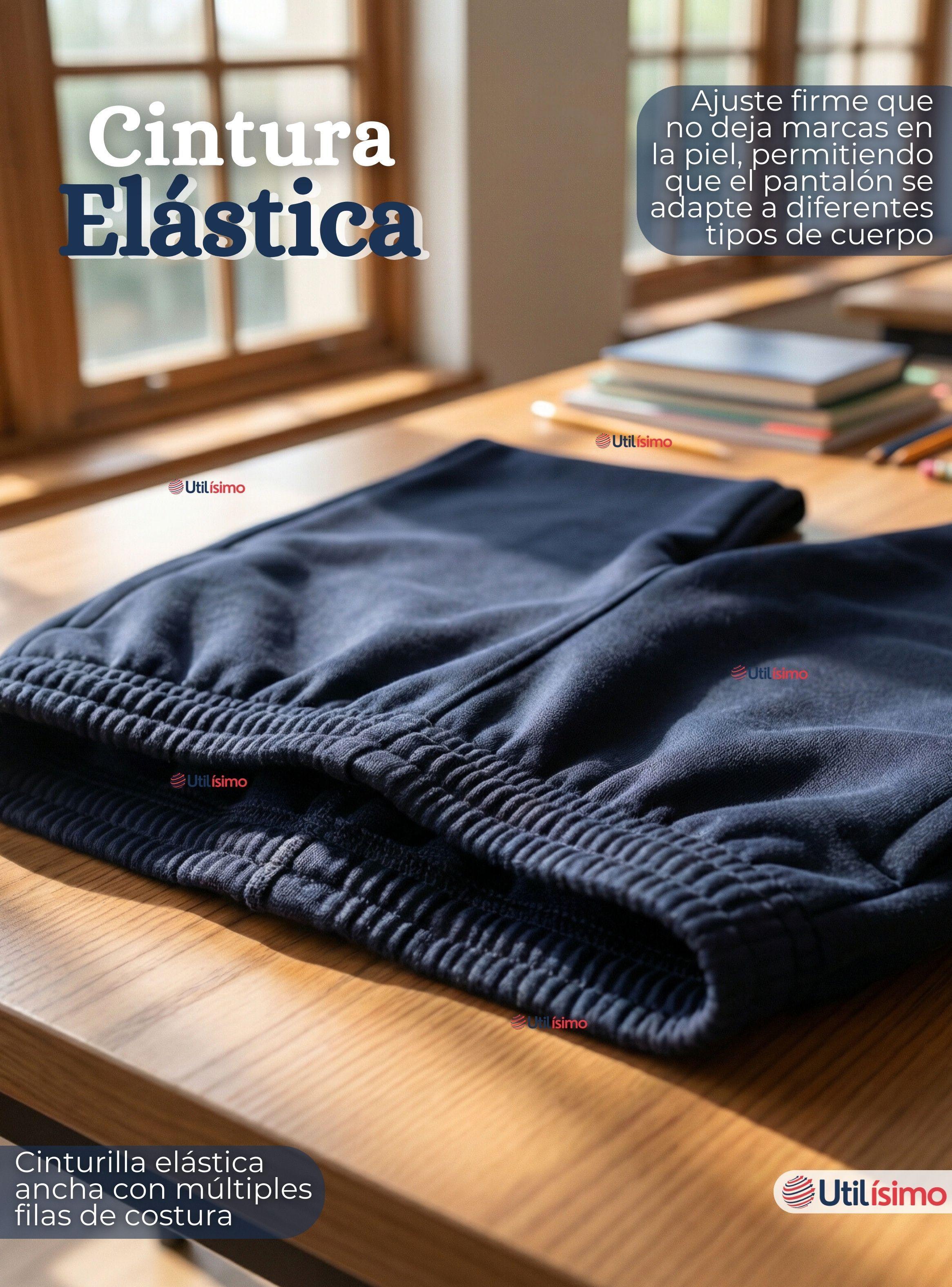 Pack 3 Buzos Pantalones Escolar Niños Unisex 100% Algodón Azul Bota Acanalada 3 a 16 años-7
