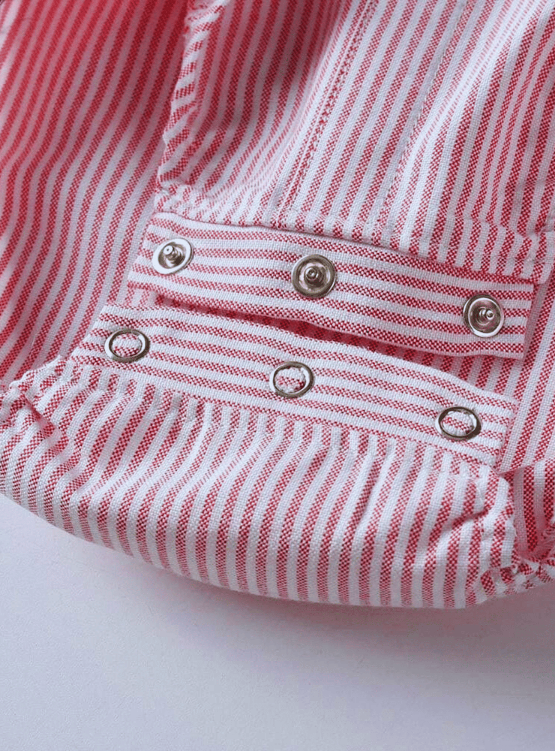 Conjunto de Vestir Niño Body Estilo Camisa y Pantalón Corto 6 a 24 Meses Rayas Rosa-6