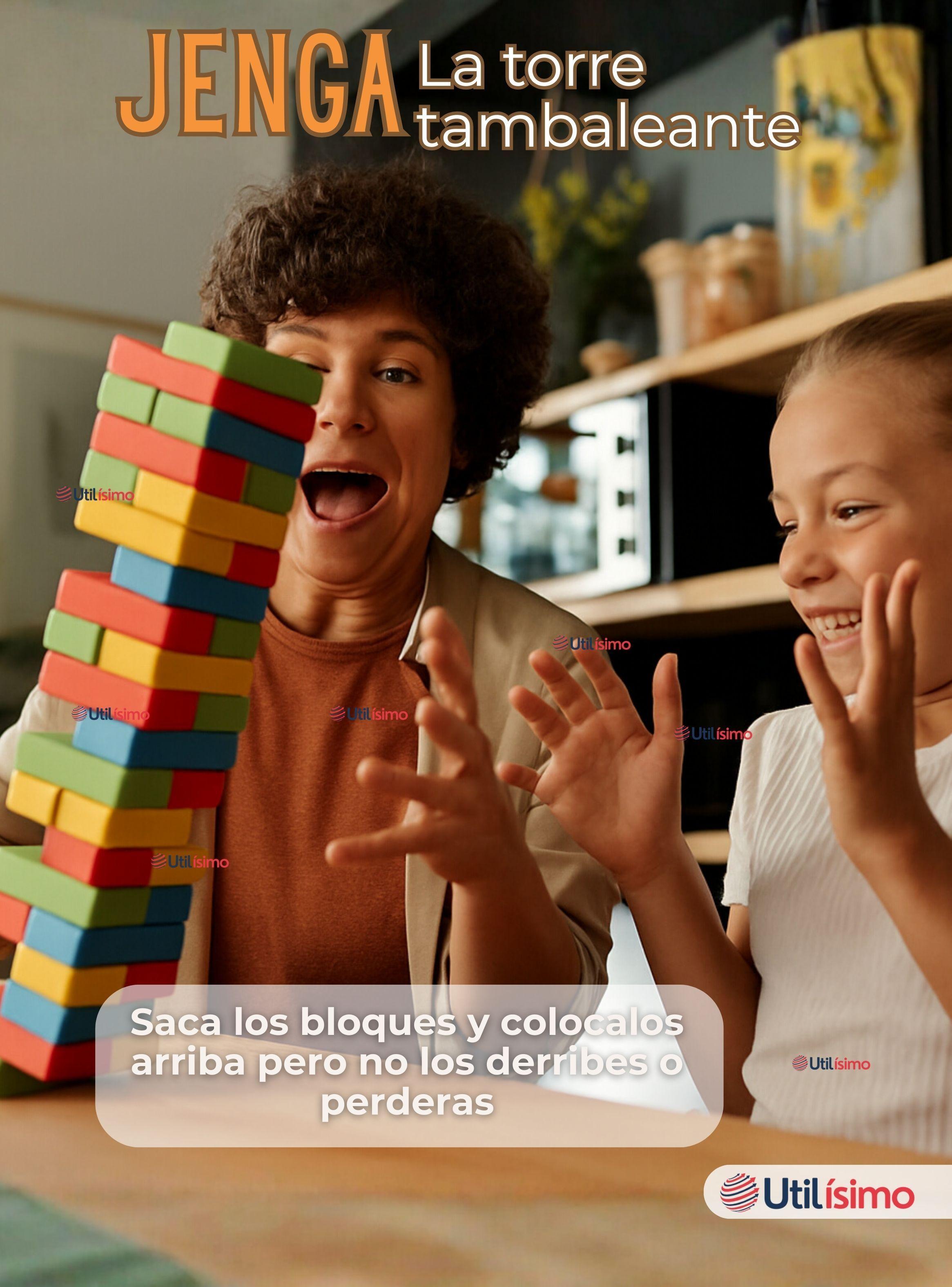 Jenga Juego De Mesa 48 Piezas Multicolor Madera Original-5