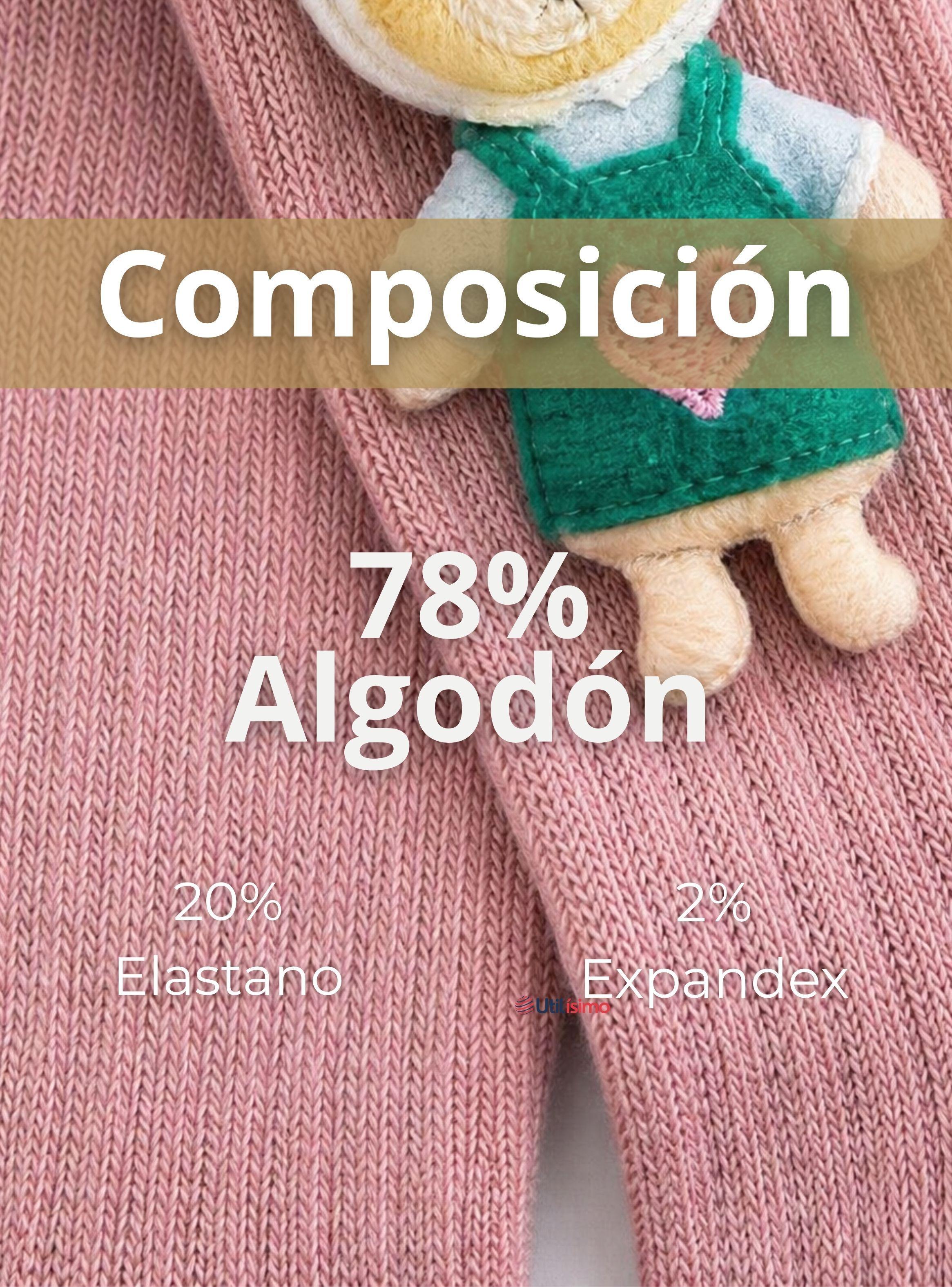Panty 3D Osito Rosado Tejida Niña Ballerina 78% Algodón Premium-7