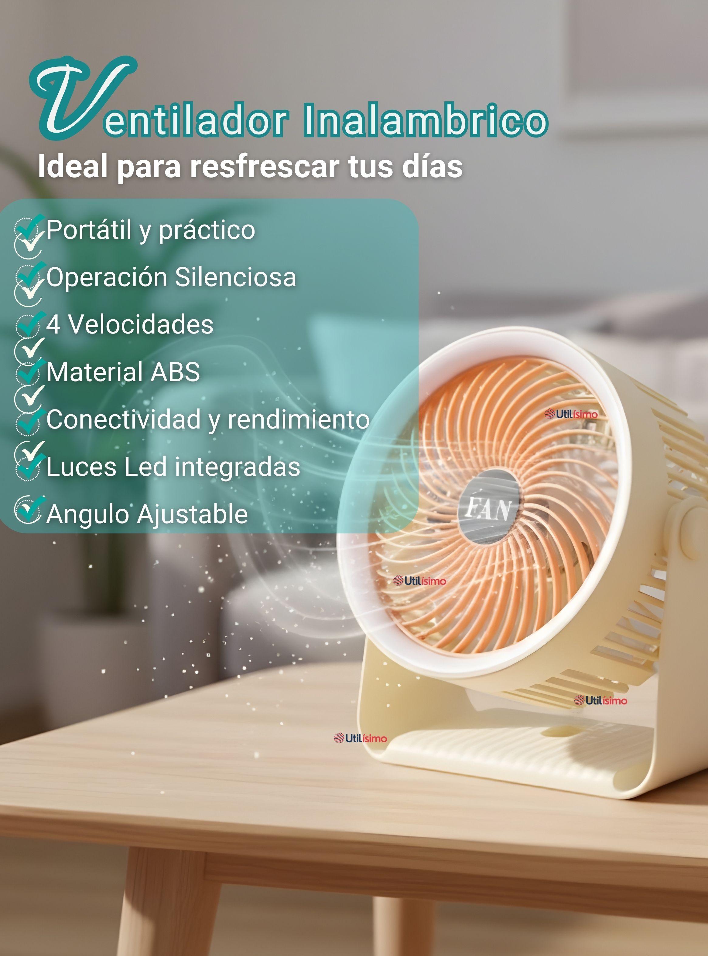 Mini Ventilador De Mesa Color Beige Silencioso Portátil Recargable USB-2