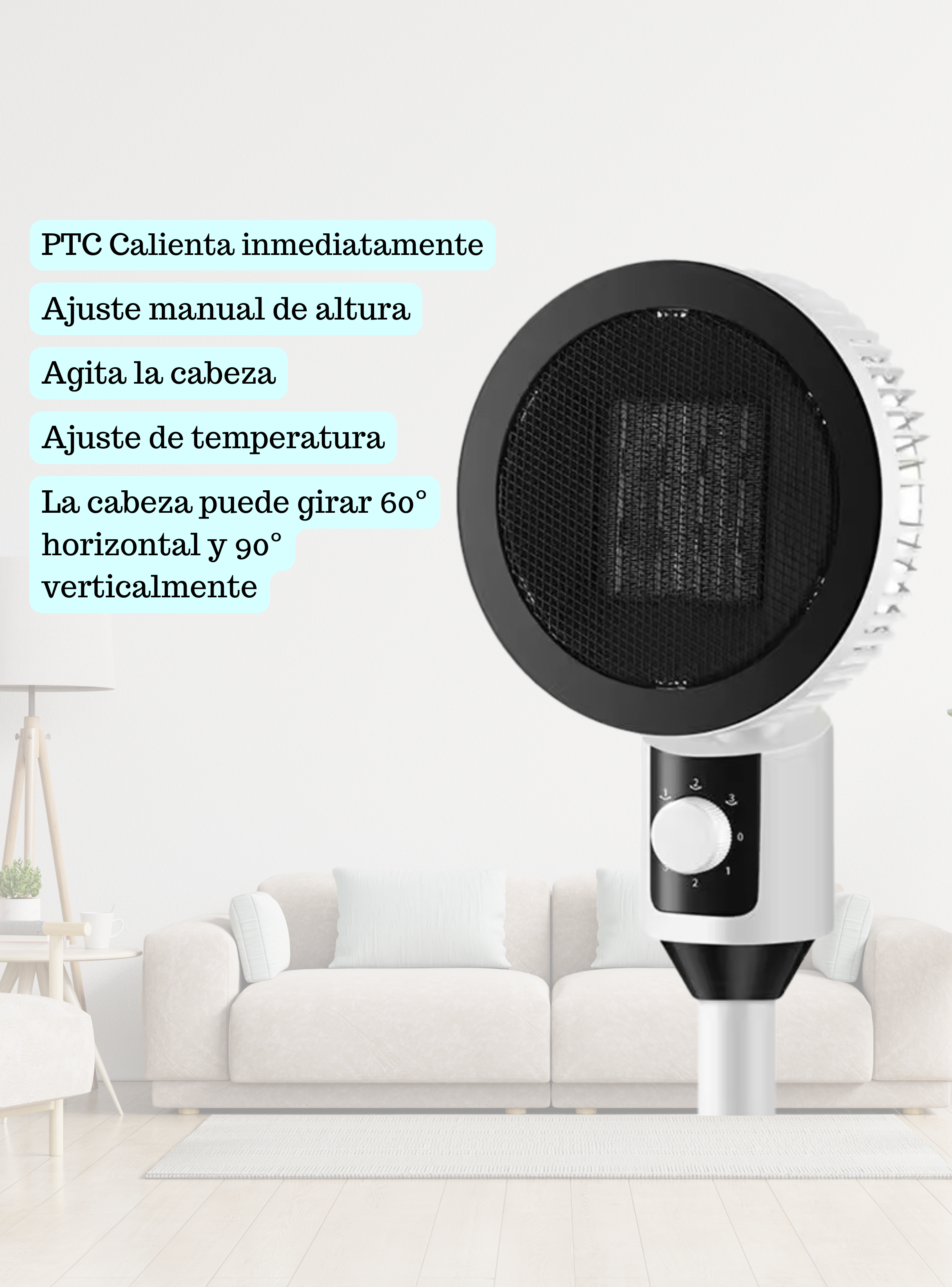 Calefactor Y Ventilador 2 En 1 Alta Potencia 1500w-7