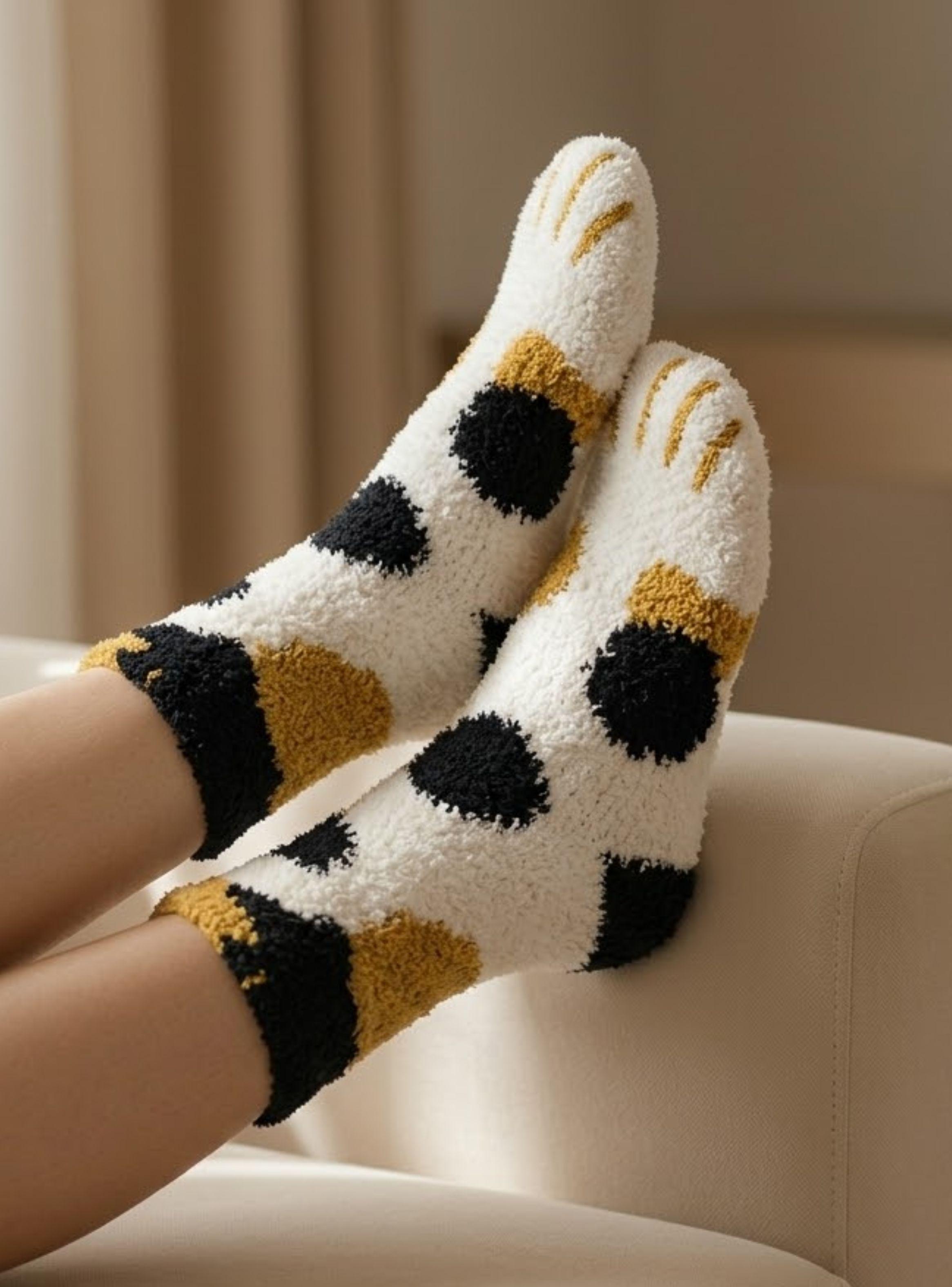 Calcetines PLUSH Gatito Surtido Mujer 1 Par Invierno Térmico-0