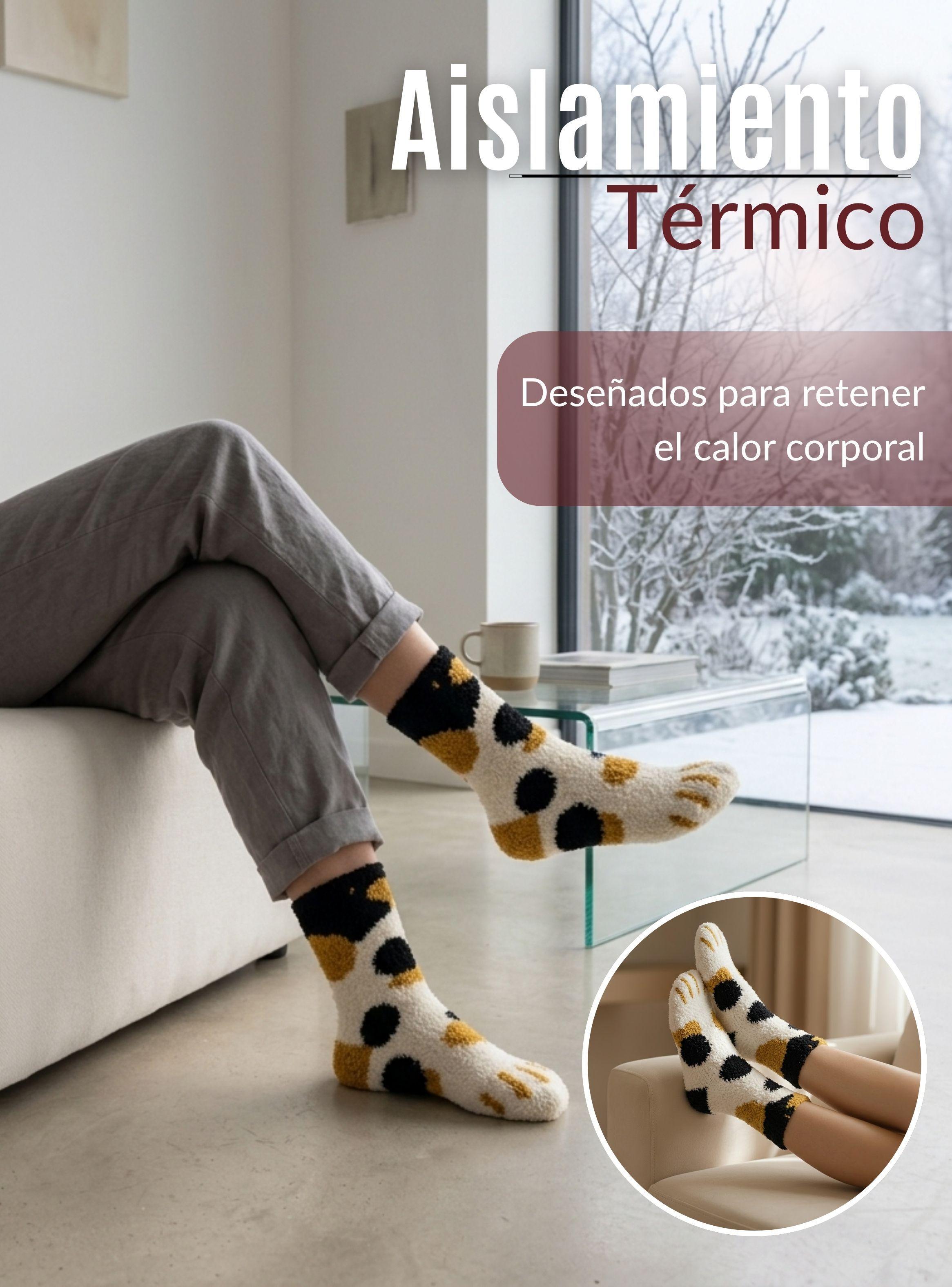 Calcetines PLUSH Gatito Surtido Mujer 1 Par Invierno Térmico-5