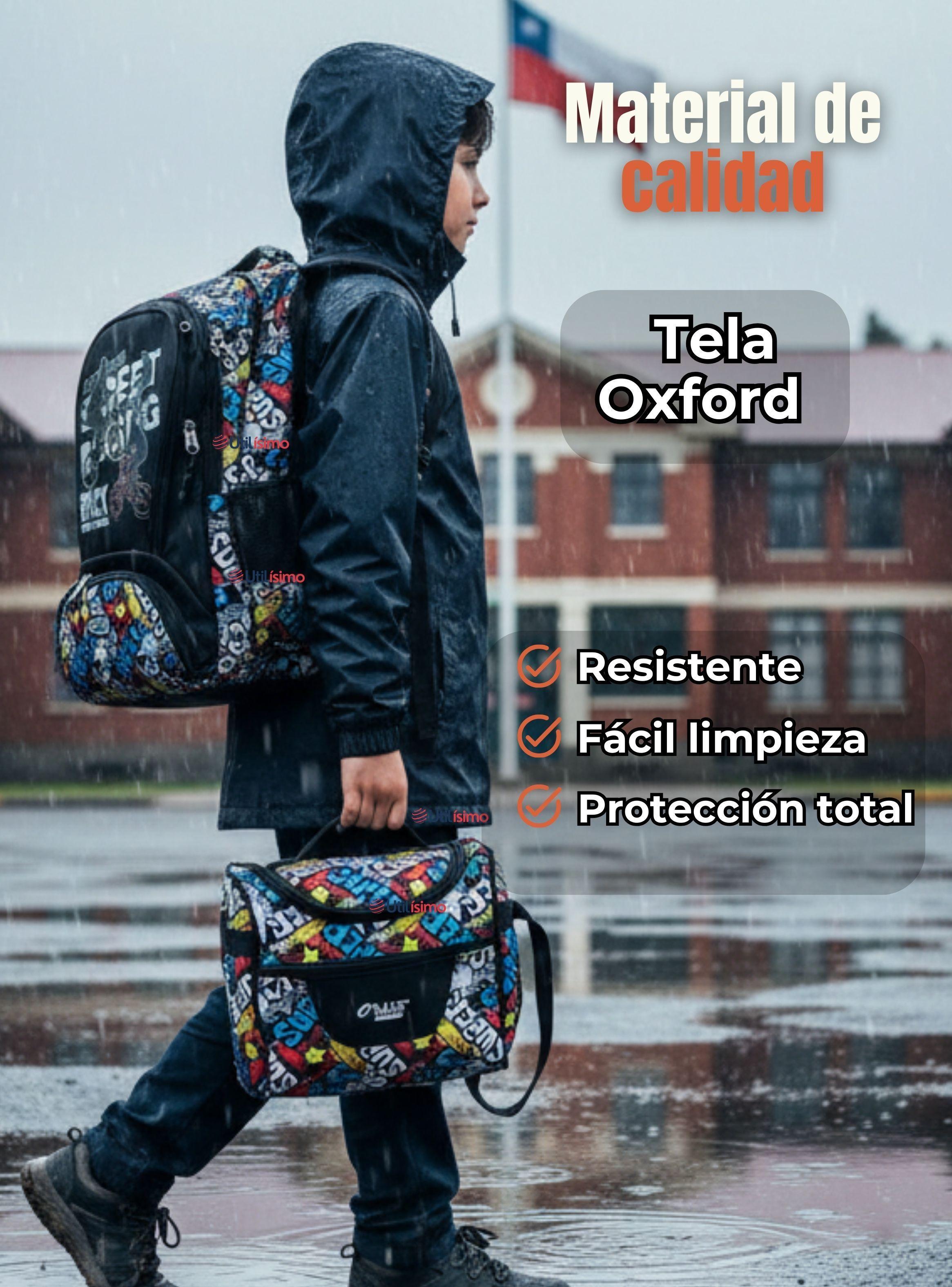 Mochila Escolar Kit + Estuche y Lonchera 45 cm Tela Oxford BMX Street Racing para Niños-7