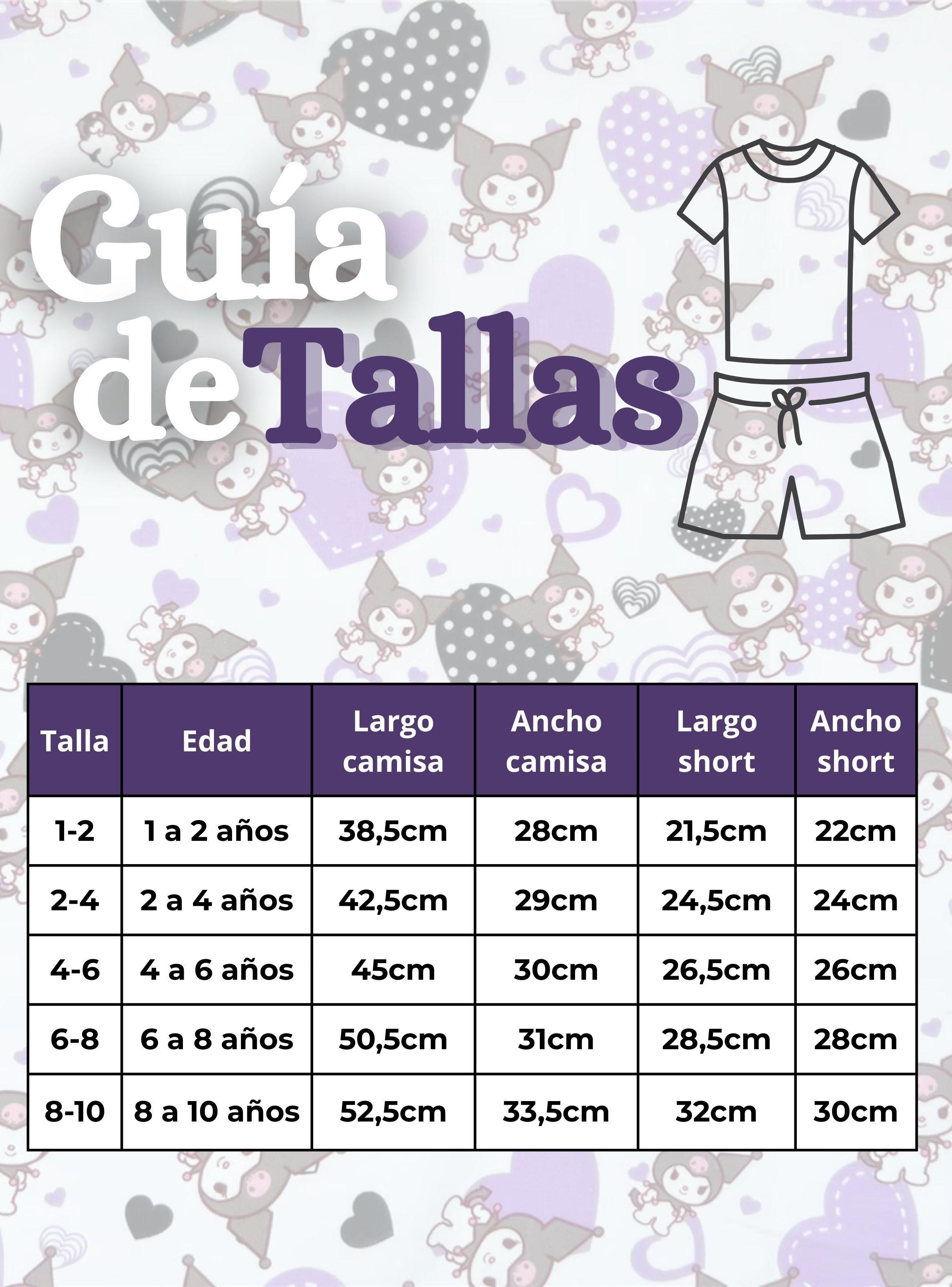 Pack 3 Conjunto Sanrio 100% Algodón Polera Pantalón Corto para Niña Kuromi Hello Kitty My Melody-2