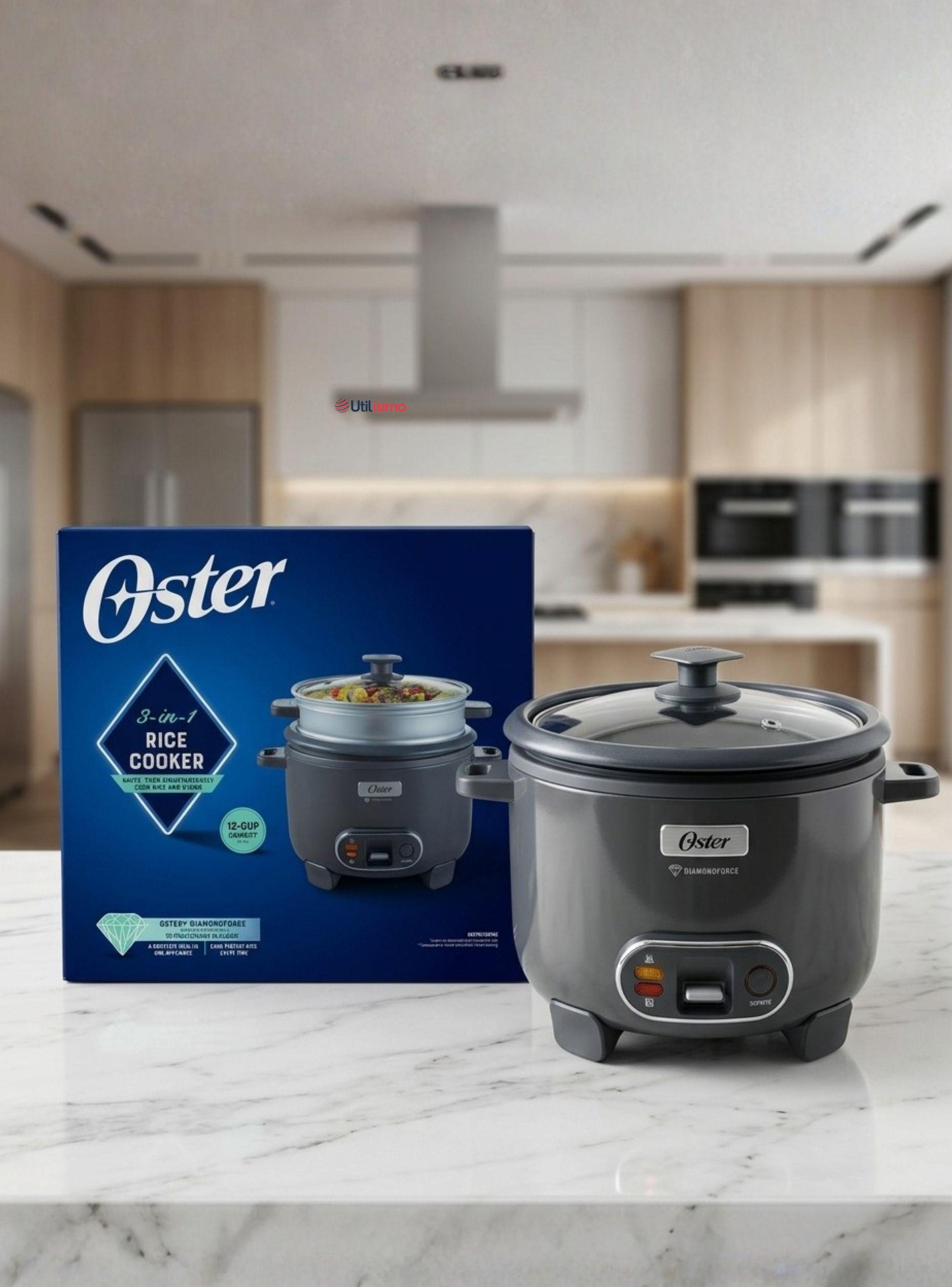 Oster Arrocera, 3 En 1, 12 Tazas Capacidad,Función Sofrito,Vaporera,Oster DiamondForce-1