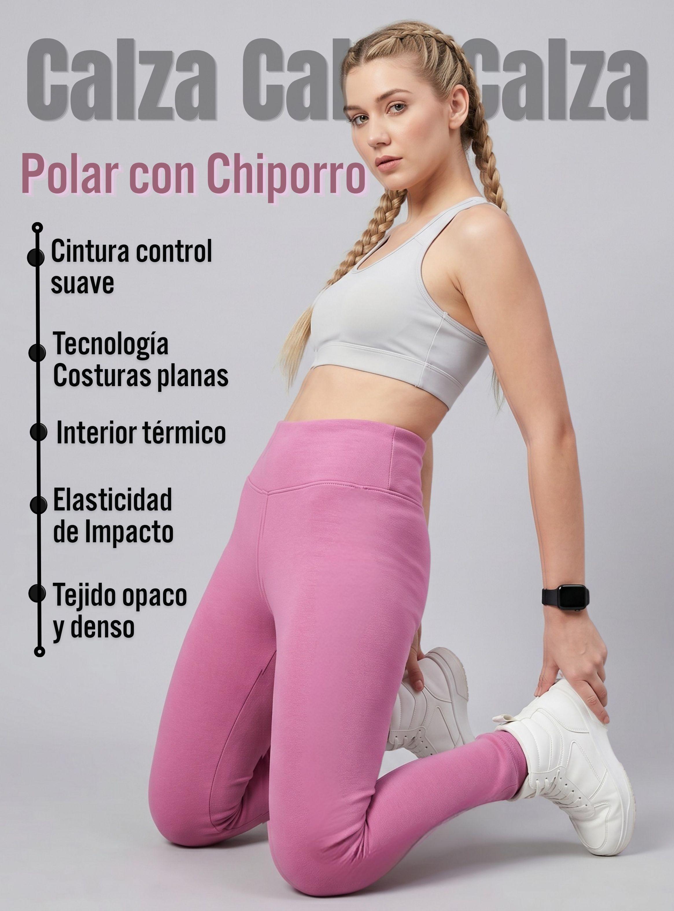 Calza Polar Con Chiporro Térmica Mujer Elasticada Pink-3