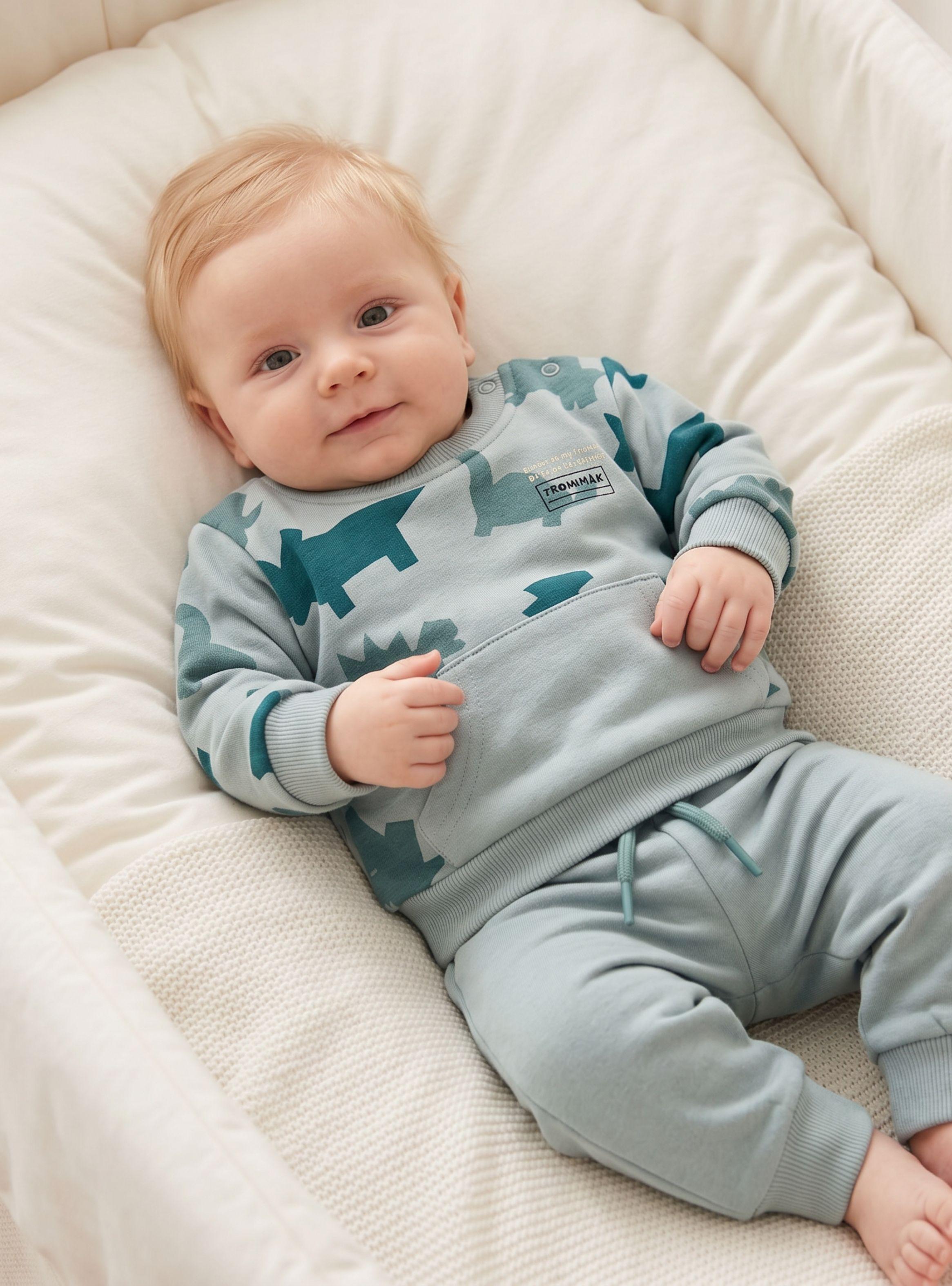 Conjunto Buzo Polerón 2 Piezas Bebé Niño Blue Dinosaur-0