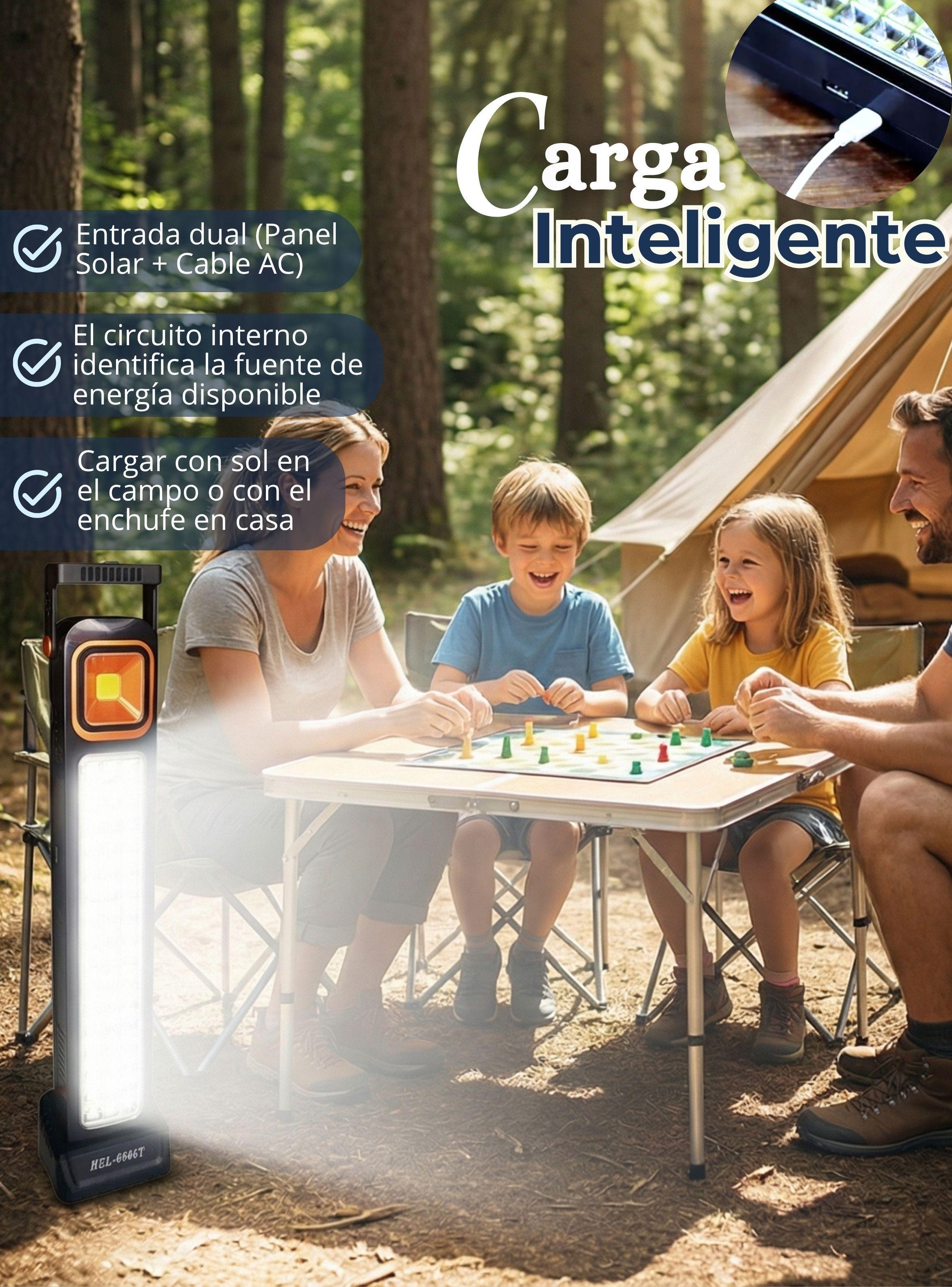 Lampara Luz De Emergencia Focos 48 Led Carga Híbrida USB y Solar 30W-5