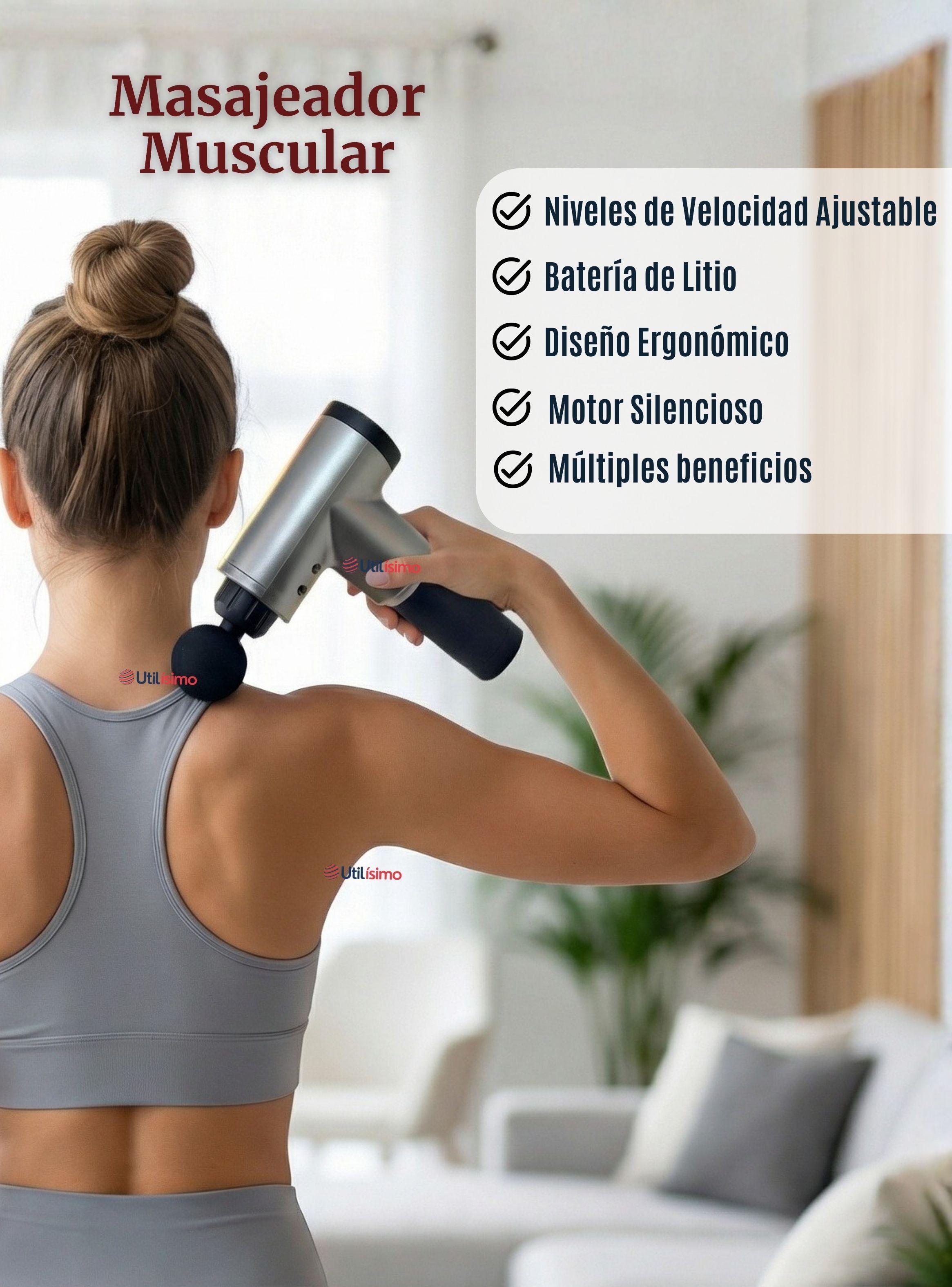 Masajeador Muscular Kinesgun Pistola Maquina Para Masajes Color Gris-2