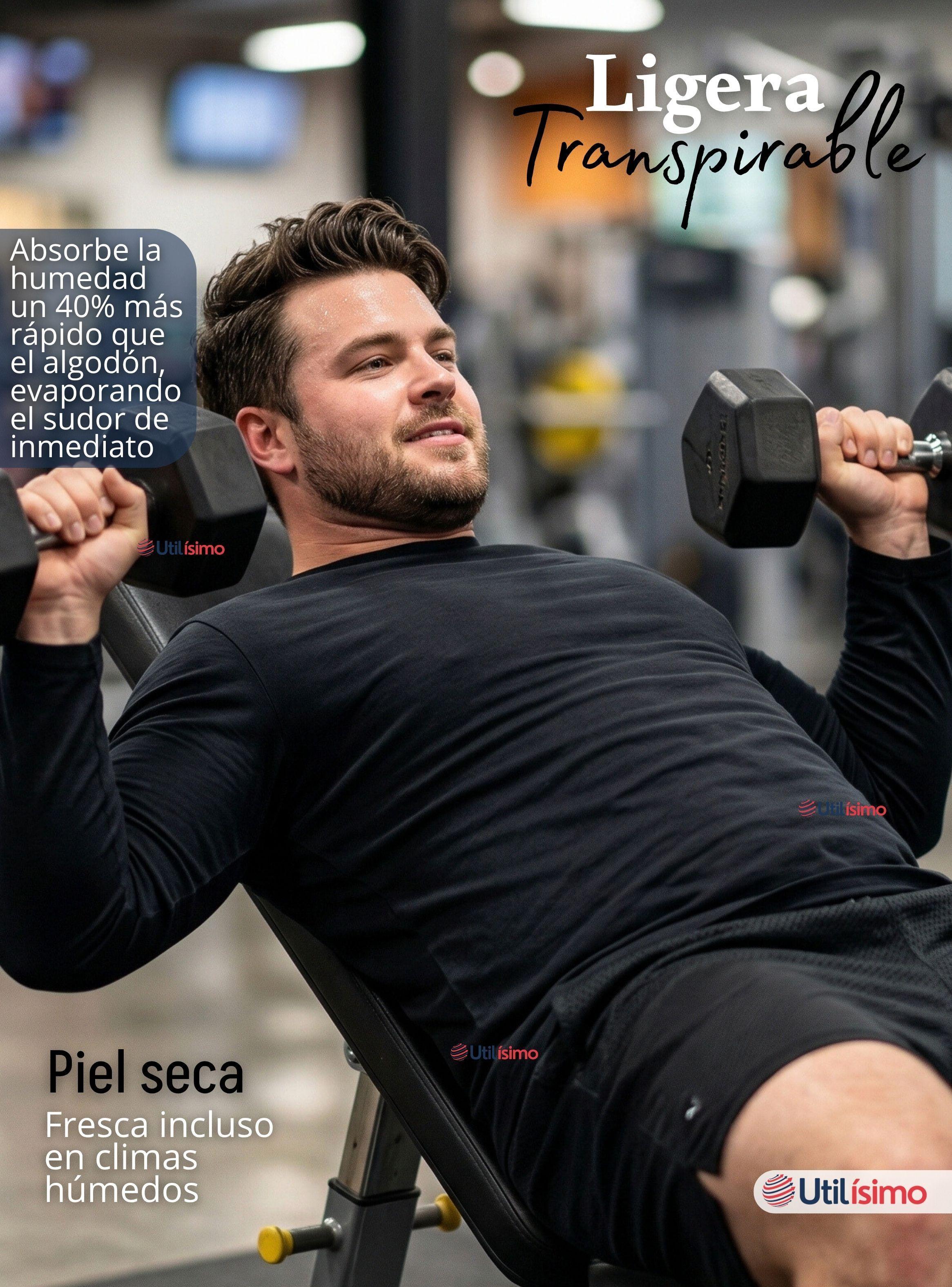 Camiseta Polera Bambú Primera Capa Cuello Redondo Manga Larga Colores Surtidos Hombre-5