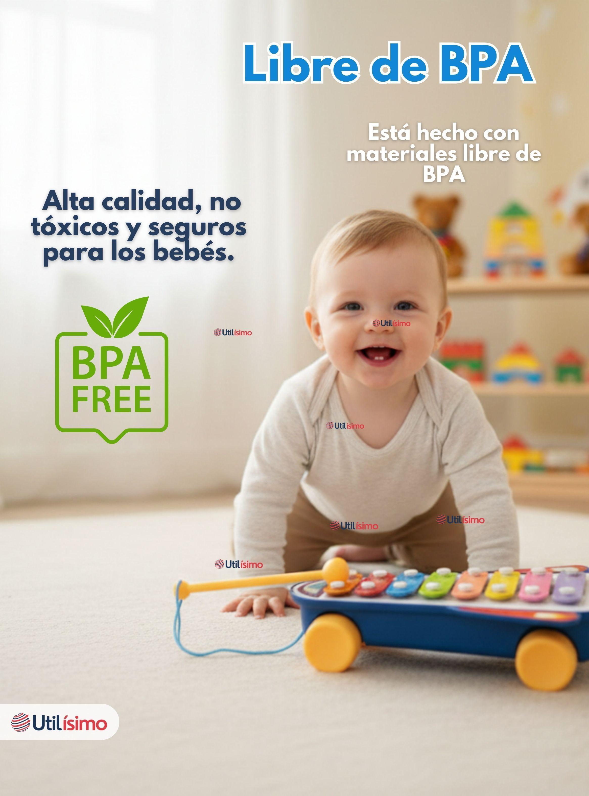 Xilófono Cohete Piano Carrito de Arrastre Juguete Educativo para Bebé-3