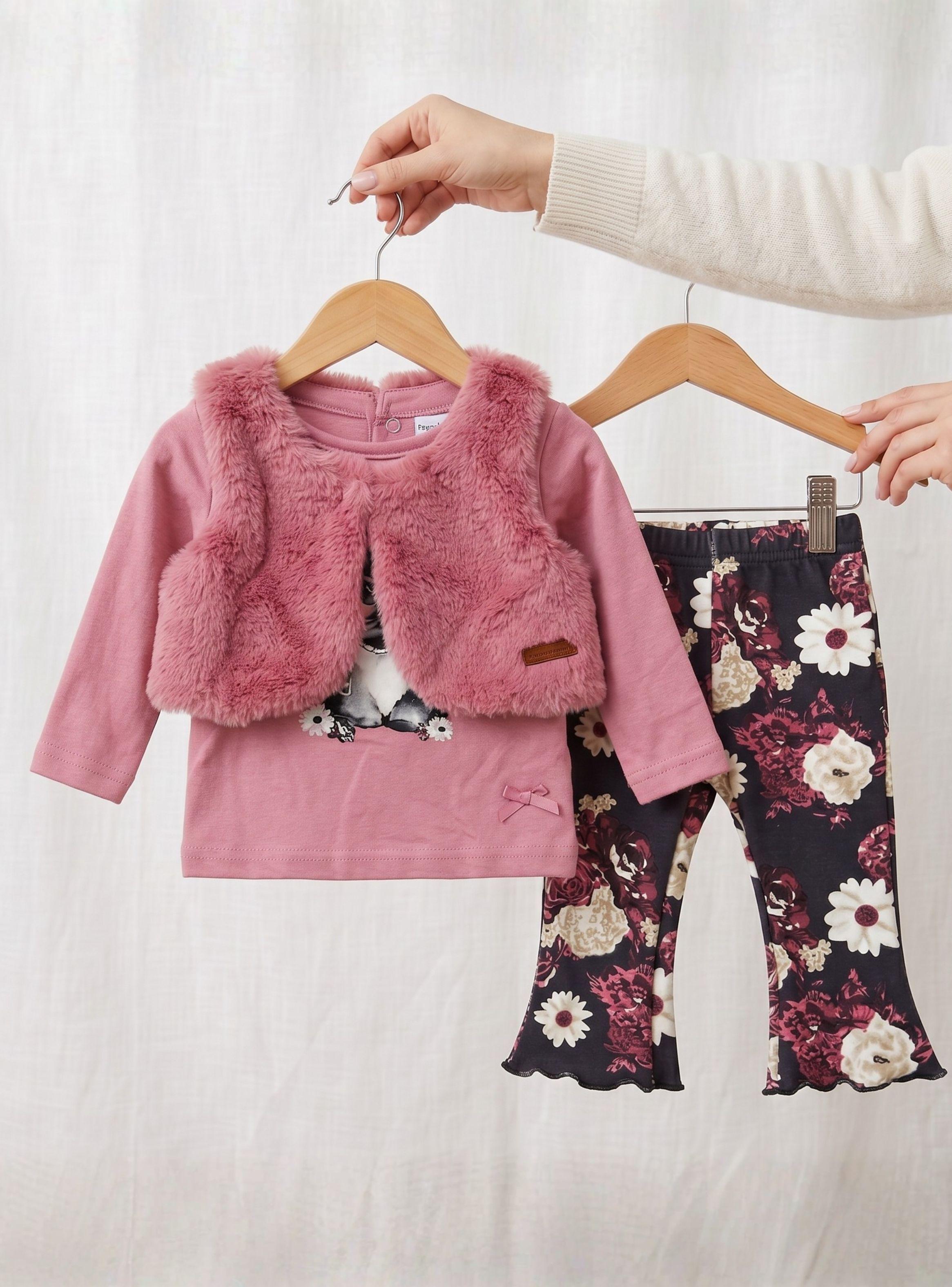 Conjunto Buzo Polera Chaleco 3 Piezas Bebé Niña Tedmimak Beautiful Bunny-1
