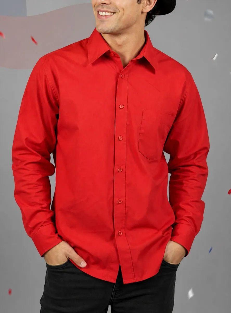 Camisa Huaso Roja Fiestas Patrias Clásica Hombre-1