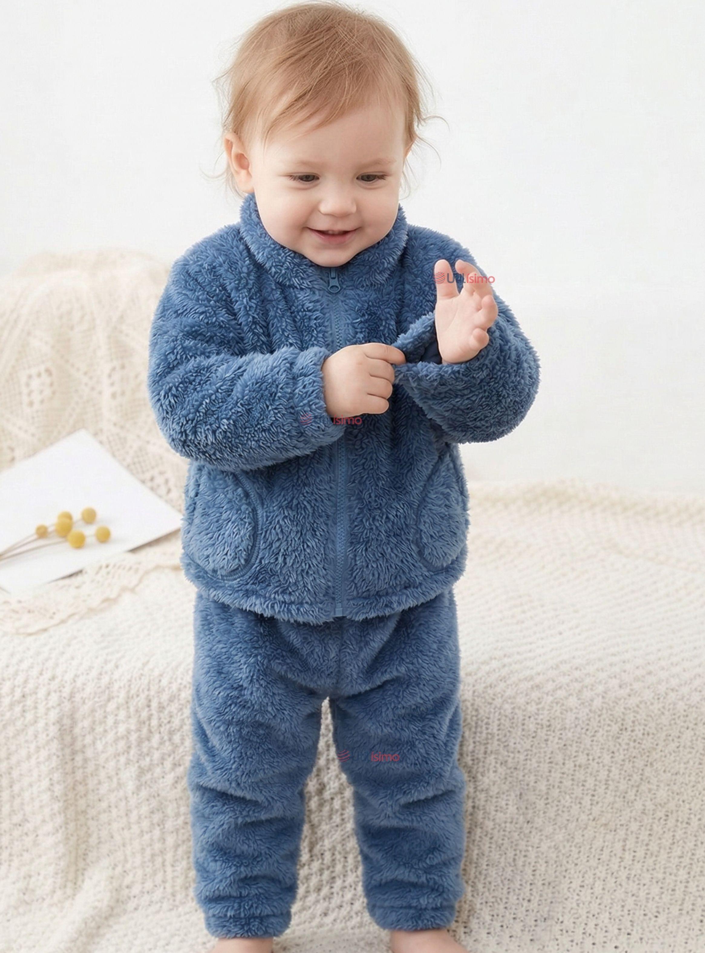 Conjunto 2 Piezas Buzo Polerón Pantalón Bebe Niño Poliéster Color Blue-1