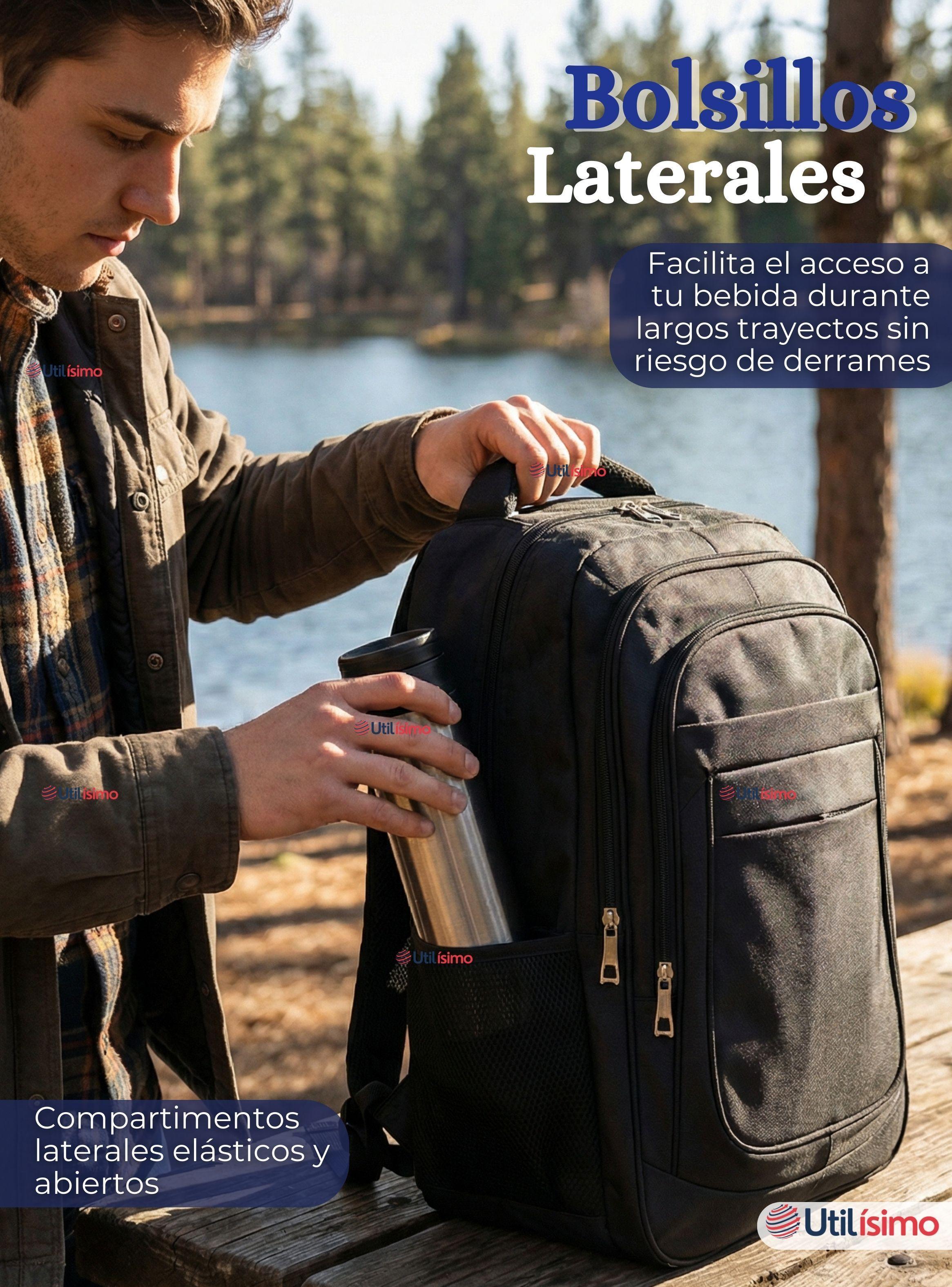 Mochila Jumbo Ejecutiva Impermeable Resistente Notebook 53cm Negro 28L-6